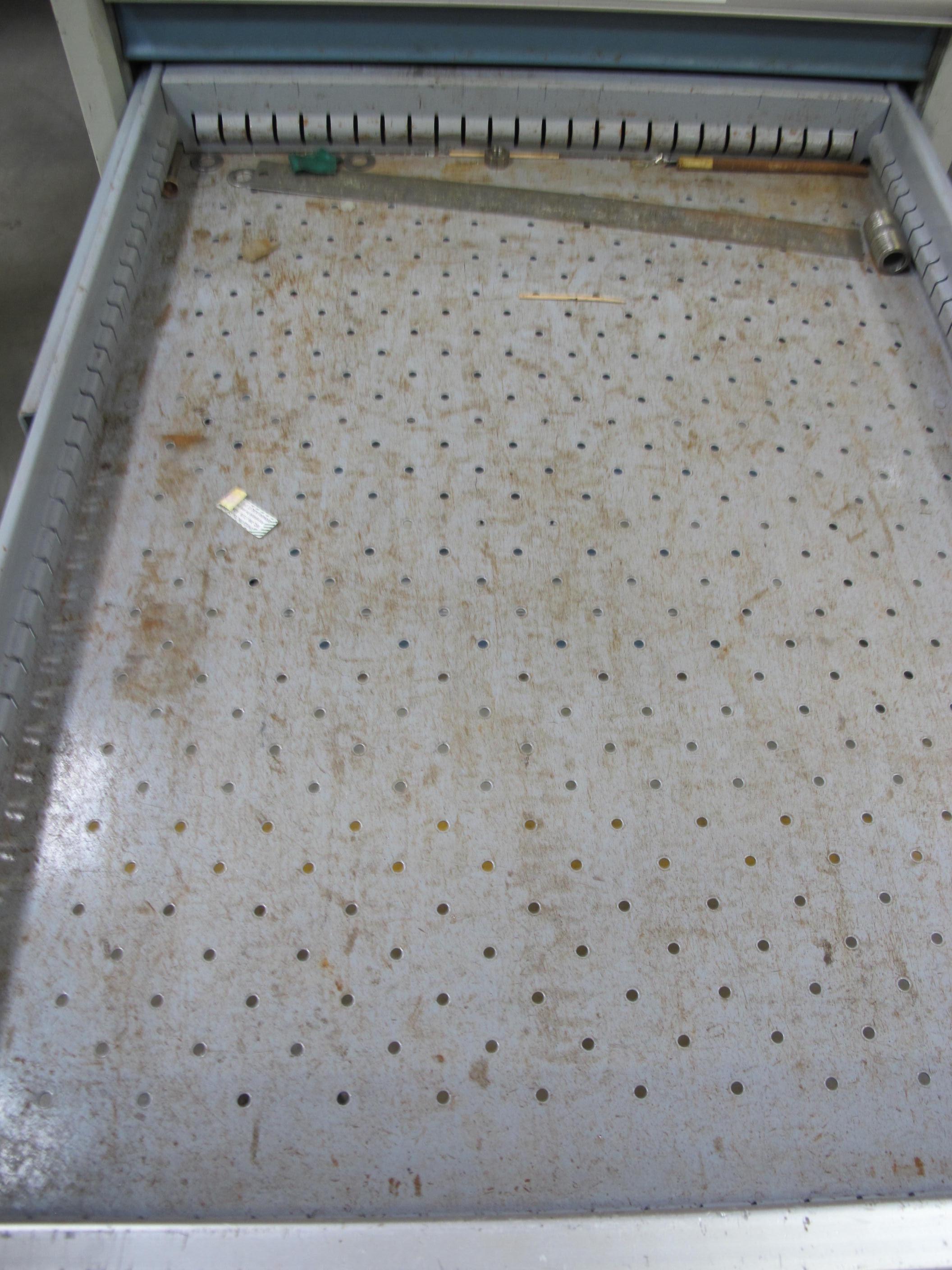 LOT TO INCLUDE: BUTCHER BLOCK TABLE TOP 72"L X 30"W, (1) LISTA 8 DRAWER CABINET WITH MISC. CONTENTS, (1) LISTA 7 DRAWER CABINET WITH MISC. CONTENTS. LOADING & HANDLING $15-1709