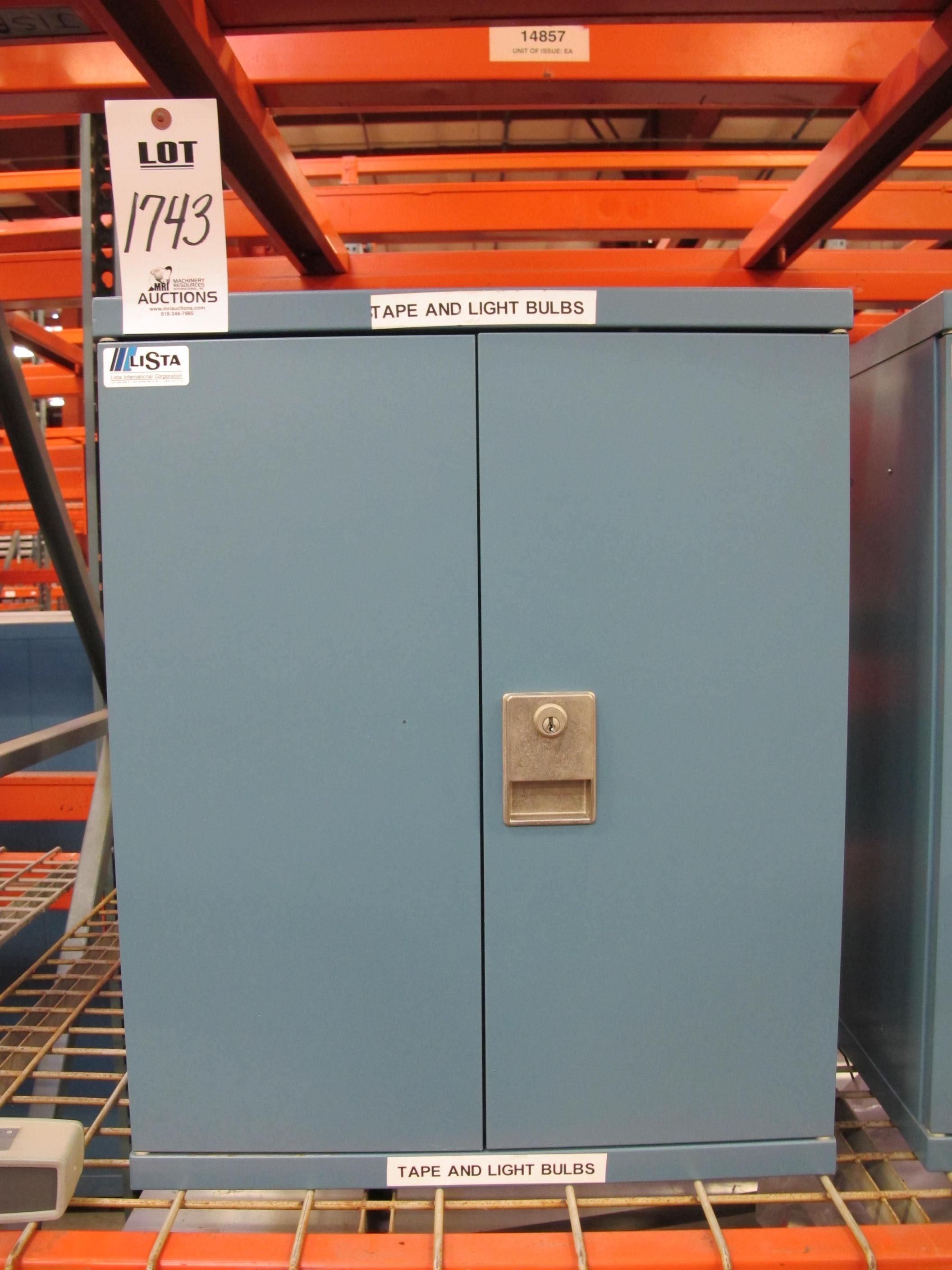 LISTA 1 SHELF LOCKER CABINET WITH CONTENTS. LOADING & HANDLING $5-1743