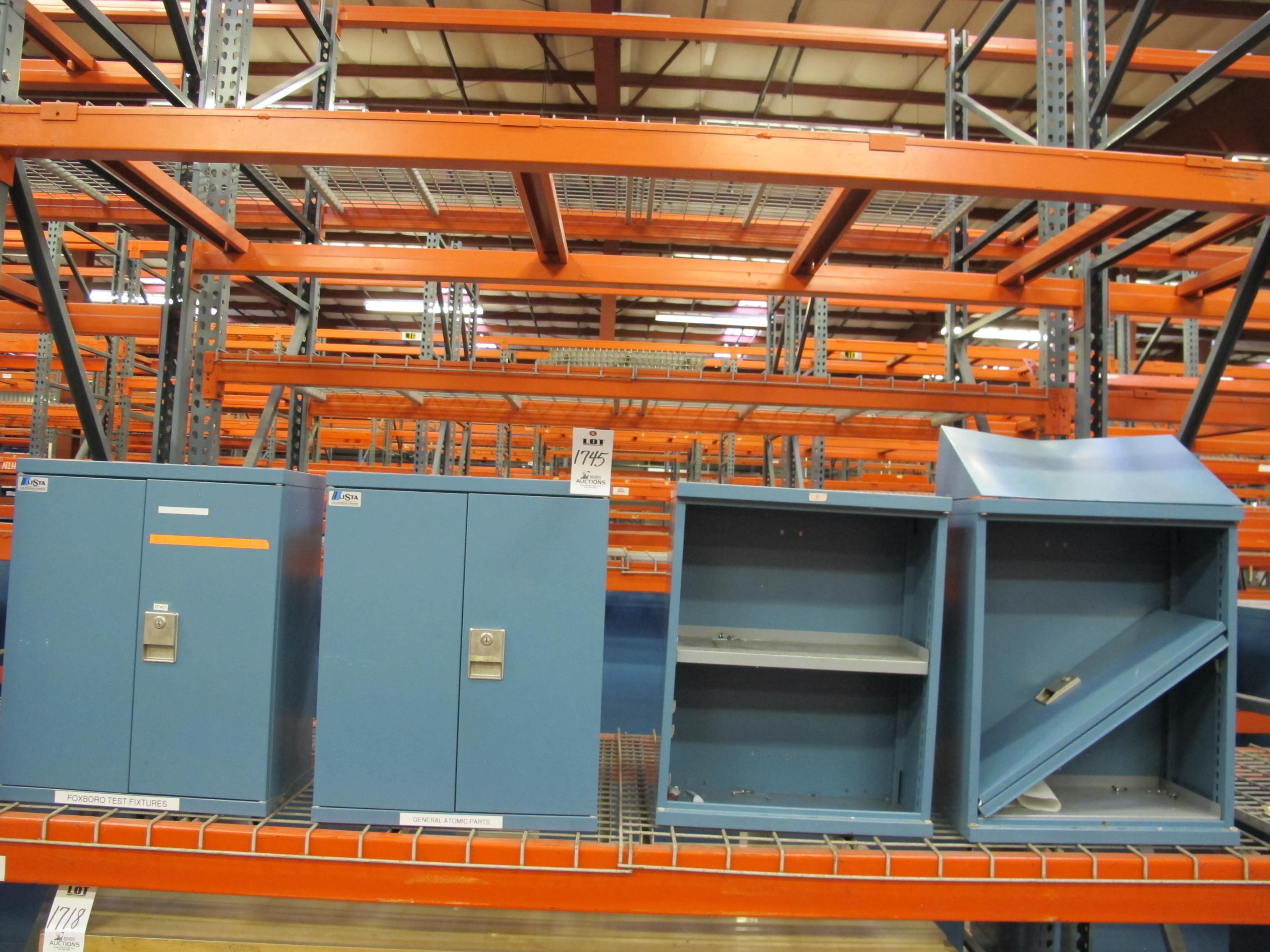 (4) LISTA 2 SHELF LOCKER CABINETS WITH CONTENTS *2 NO DOORS*. LOADING & HANDLING $15-1745