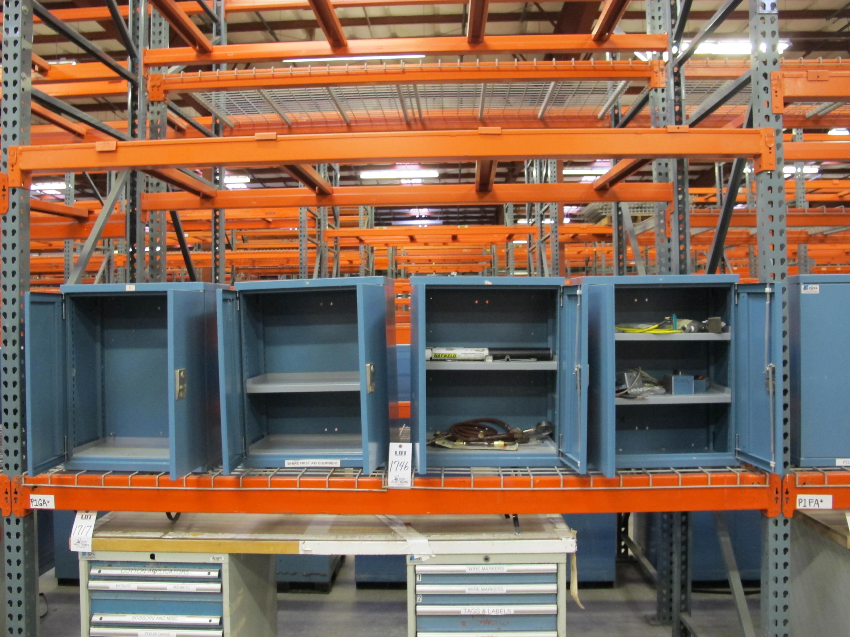 (4) LISTA LOCKER CABINETS WITH CONTENTS. LOADING & HANDLING $15-1746