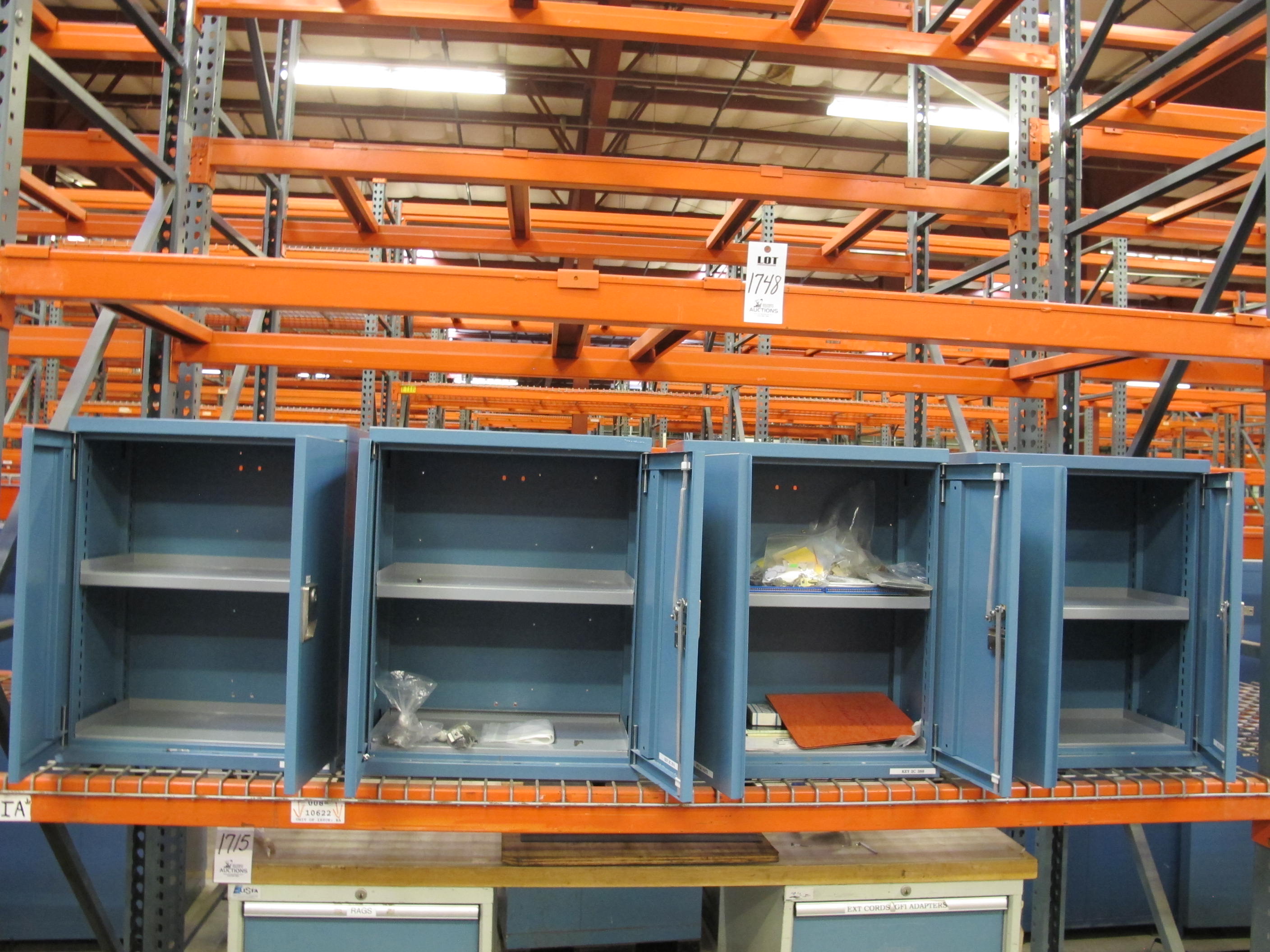 (4) LISTA LOCKER CABINETS WITH CONTENTS. LOADING & HANDLING $15-1748