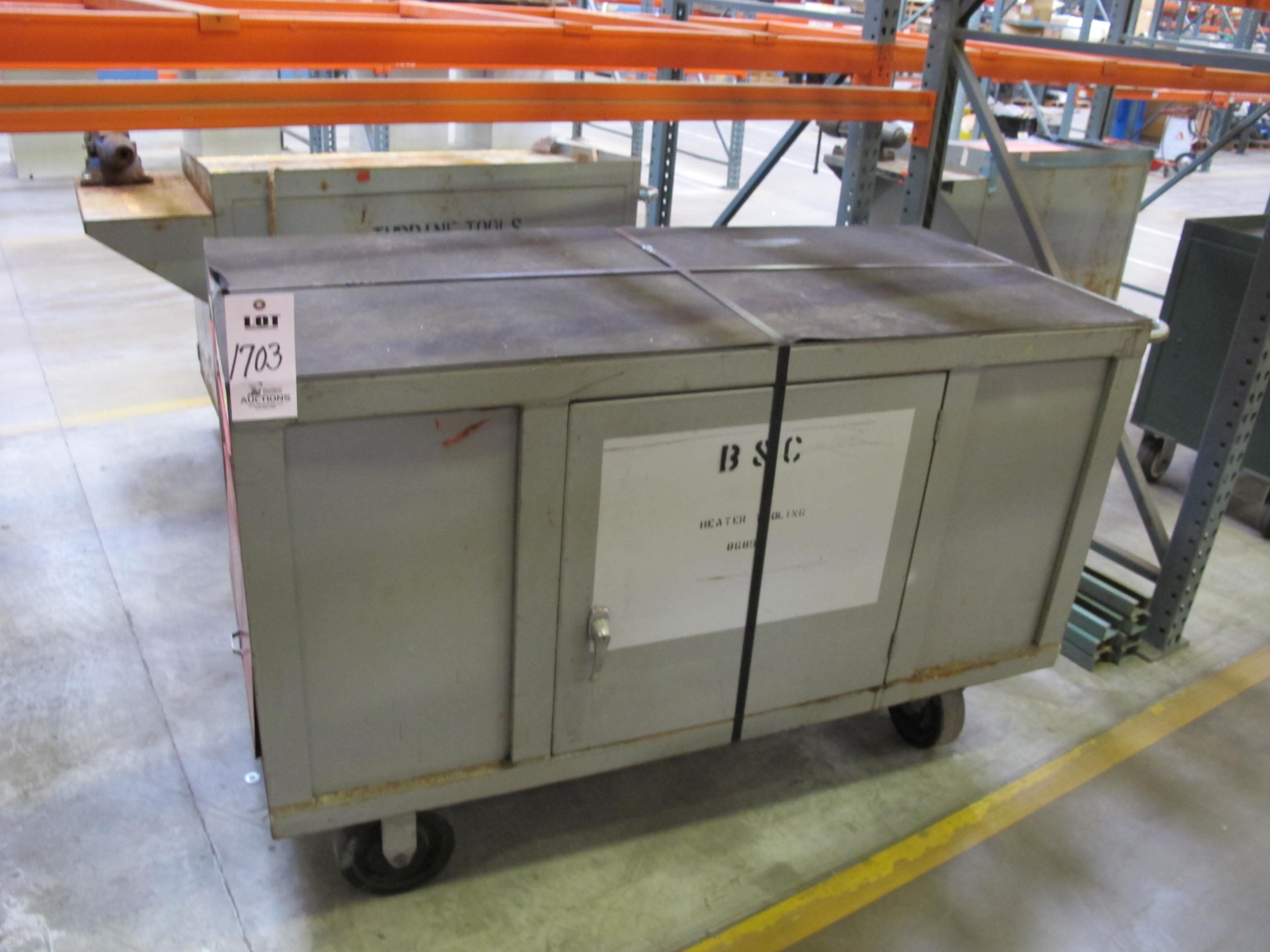 ROLLING PARTS CABINET/WORK TABLE. LOADING & HANDLING $15-1703