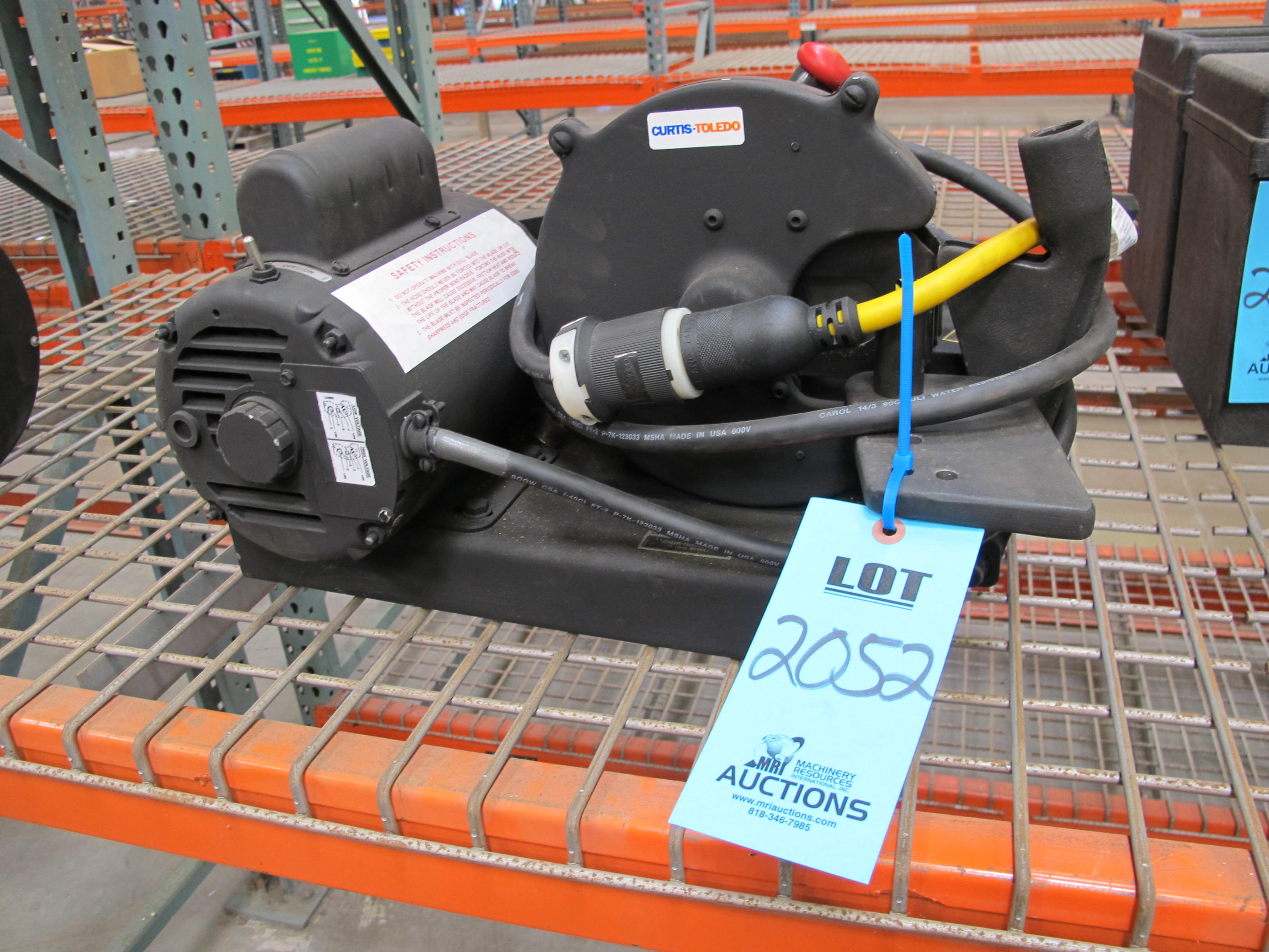 CURTIS TOLEDO PUMP, BALDOR MOTOR MODEL NUMBER 26271, 1.5 HP, 115/230 V, 3450 RPM-2052