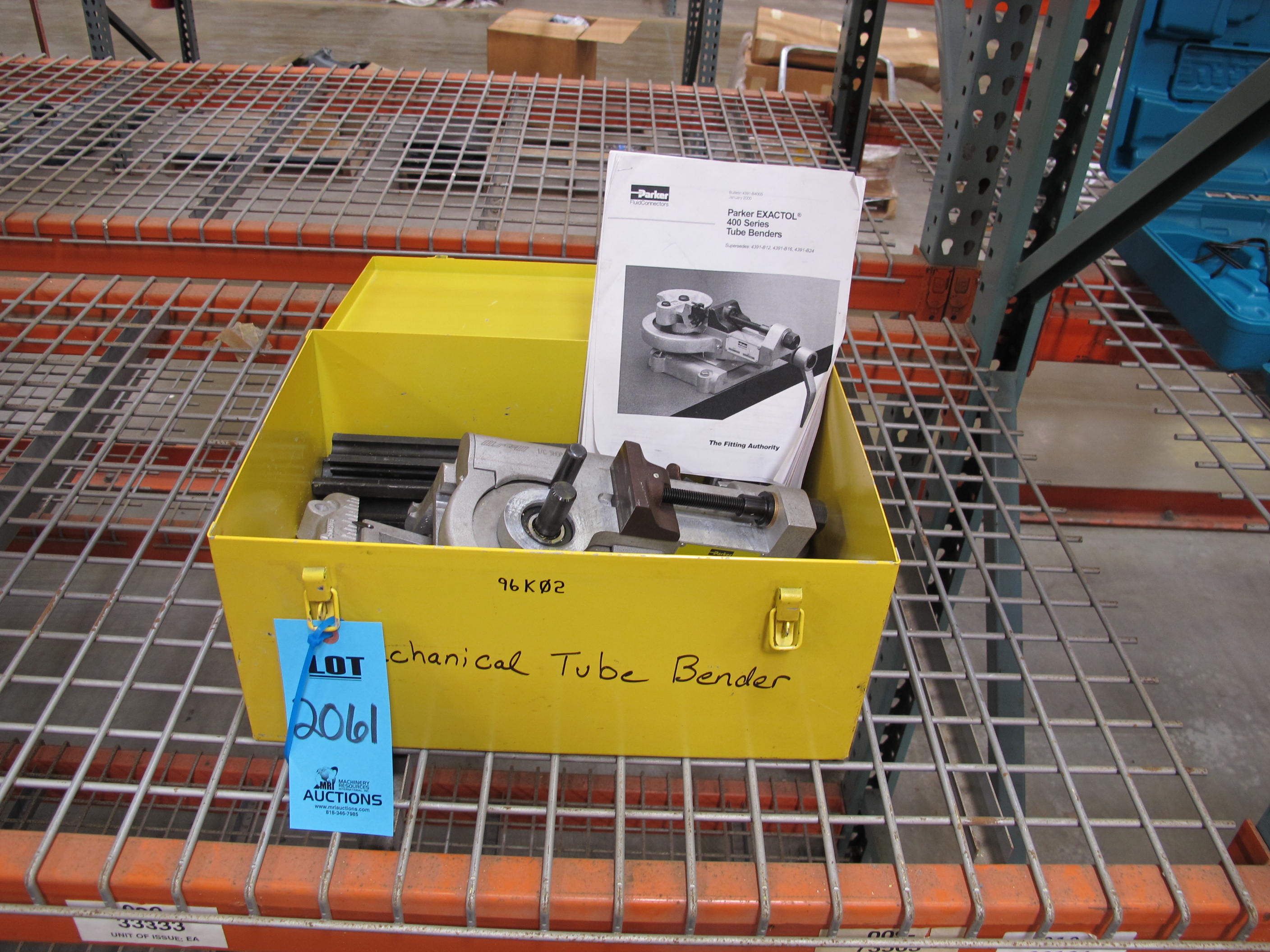 PARKER EXACTOL TUBE BENDER, MODEL NUMBER 412, WITH INSTRUCTION BOOKLET-2061