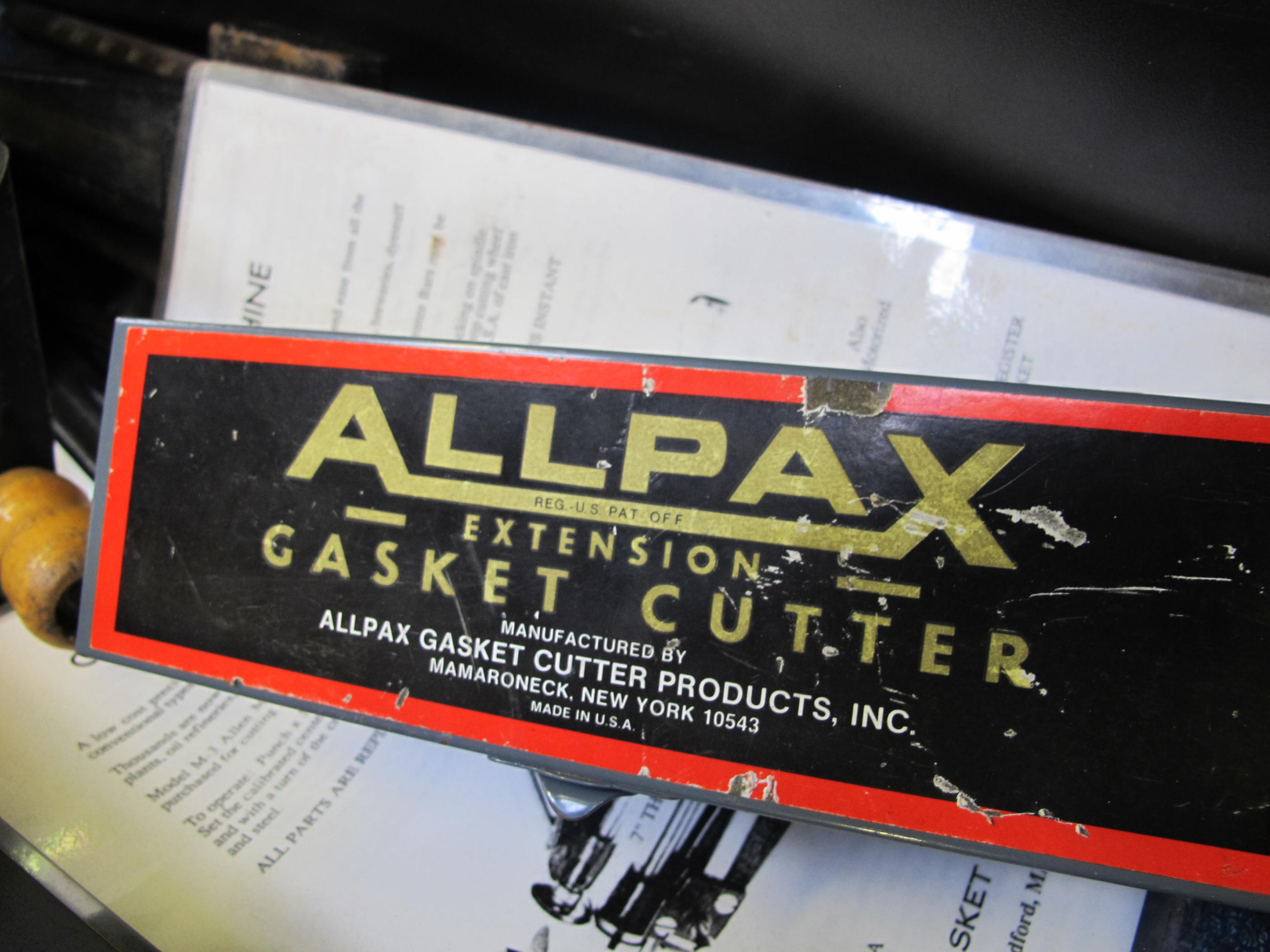 LOT TO INCLUDE: (2) ALLPAX EXTENSION GASKET CUTTERS, (1) ALLEN GASKET CUTTING MACHINE, MODEL M-3-2137