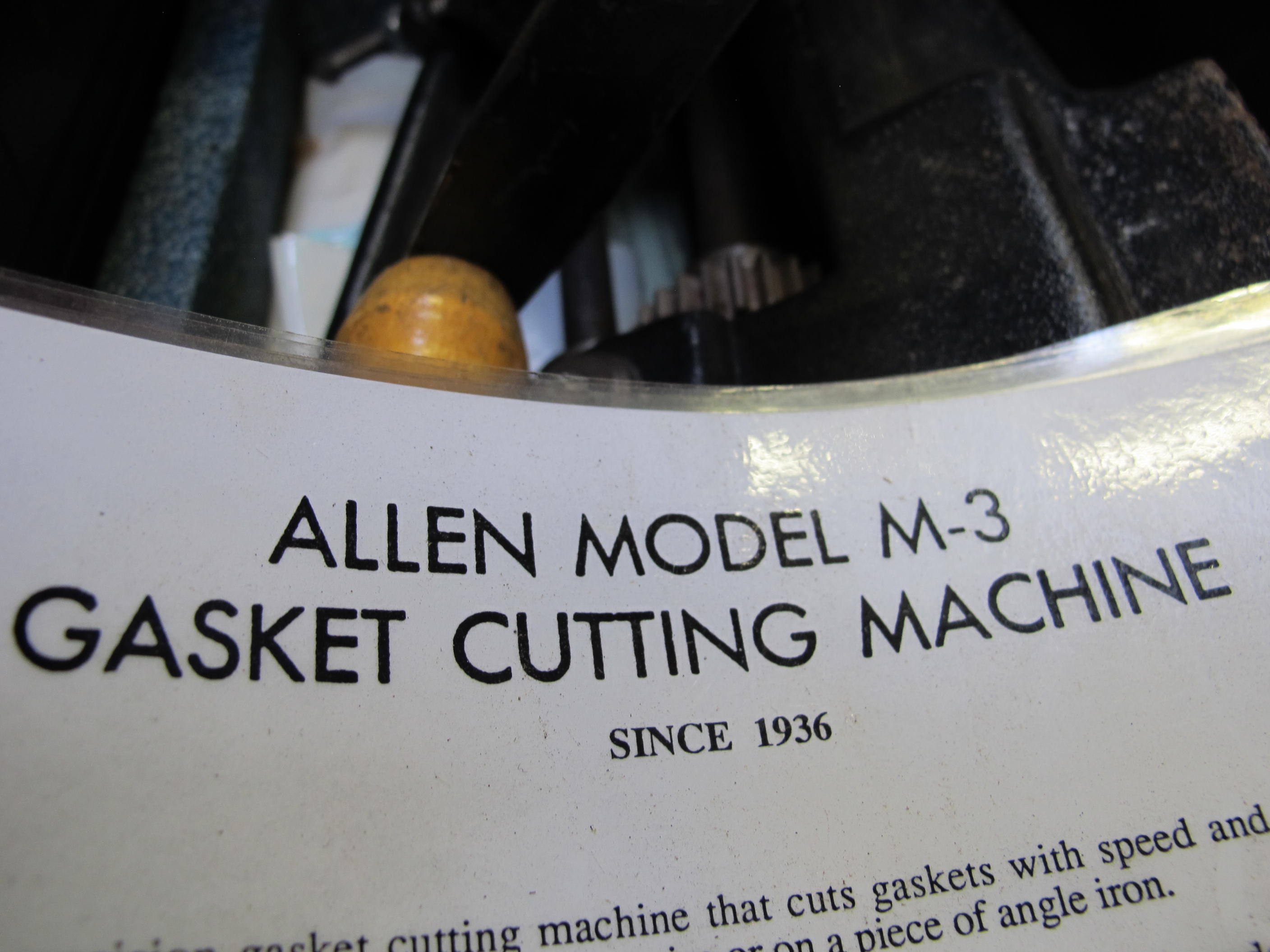 LOT TO INCLUDE: (2) ALLPAX EXTENSION GASKET CUTTERS, (1) ALLEN GASKET CUTTING MACHINE, MODEL M-3-2137