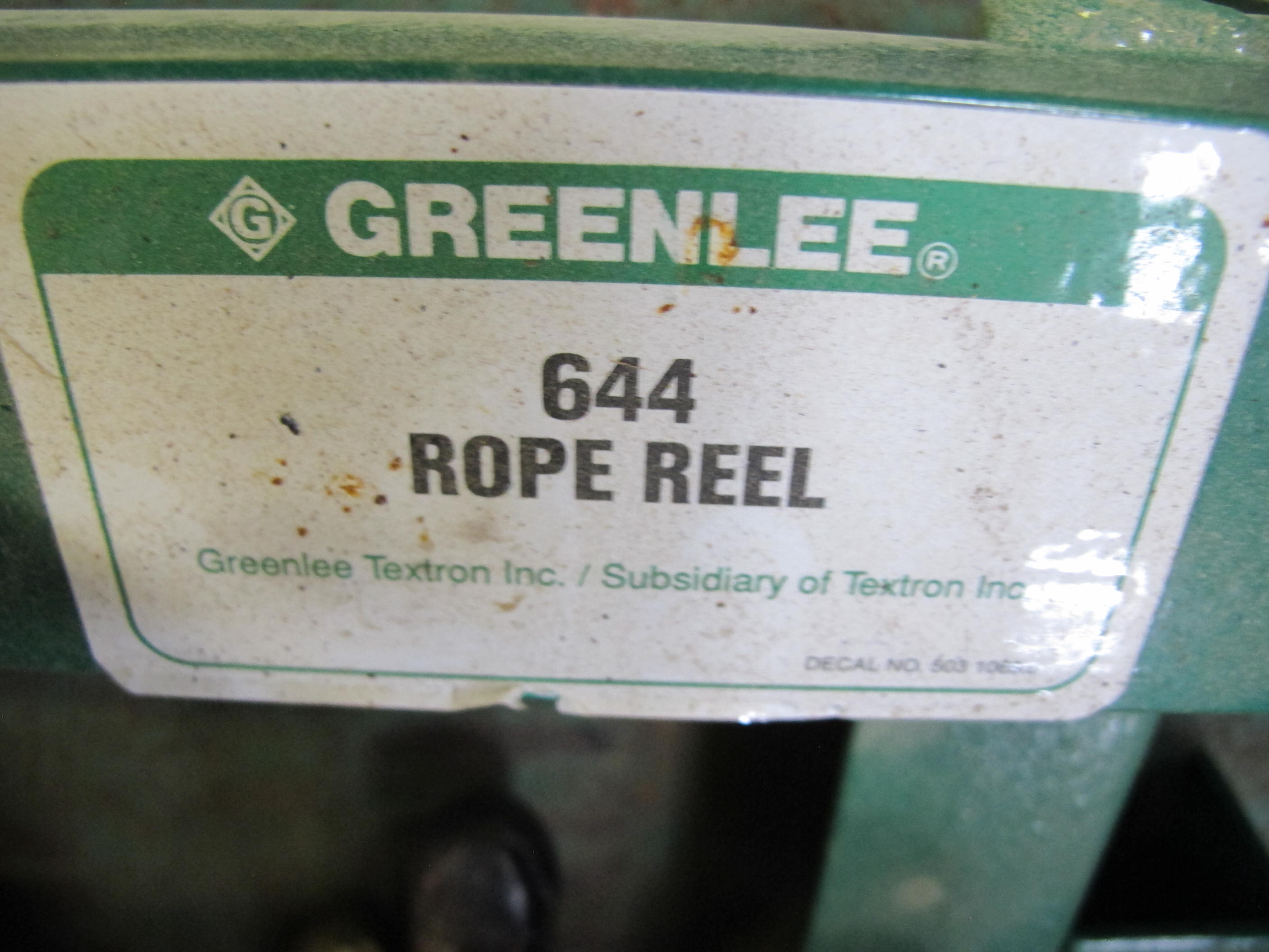 LOT TO INCLUDE: (2) GREENLEE JOB BOXES WITH MISC. TOOLING, (1) GREENLEE ROPE REEL,ING MODEL NUMBER 644, (1) FIBERGLASS FISH TAPE WITH CASE-2143