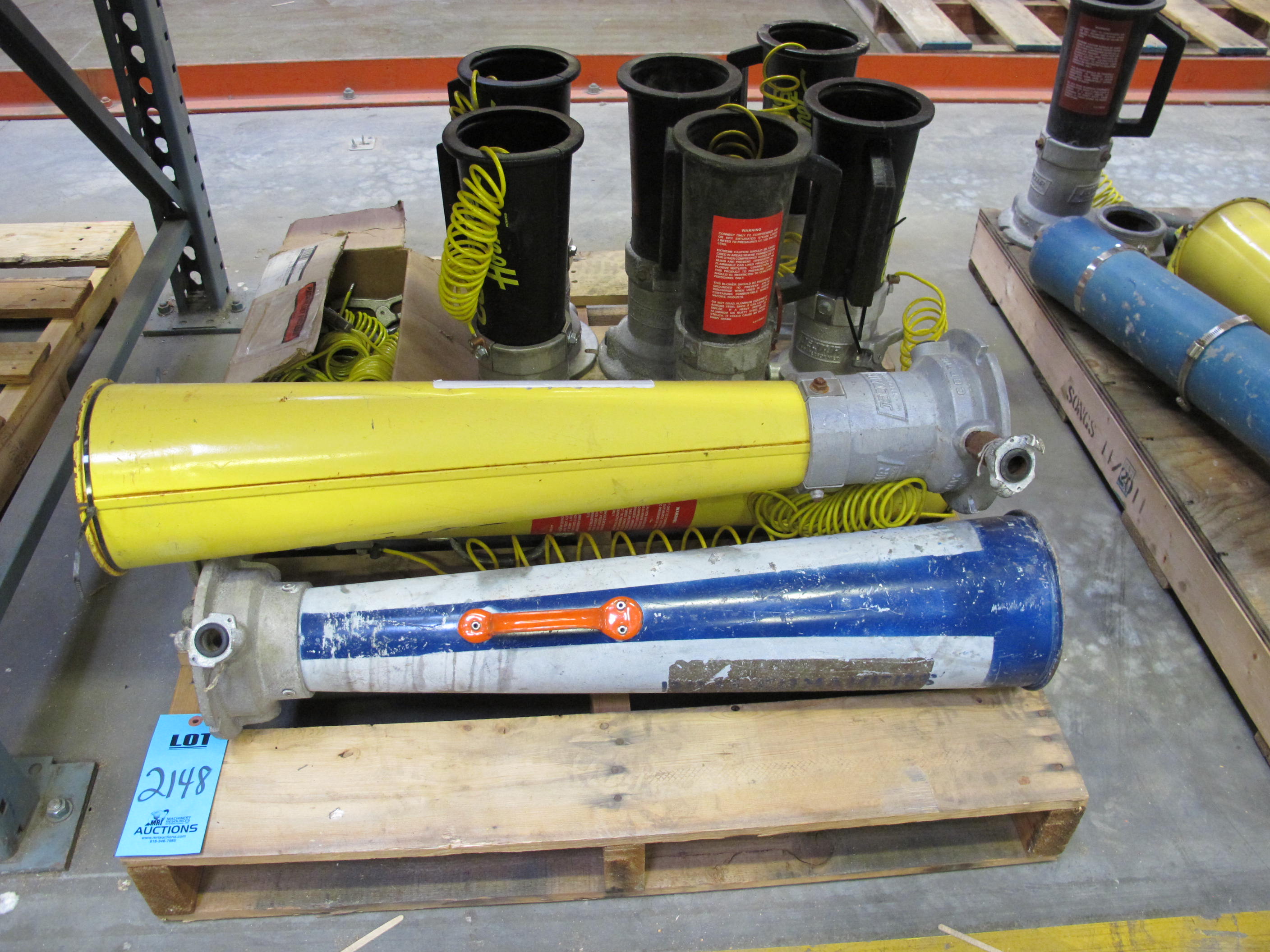 COPPUS JECTAIR AIR HORNET AND MISC. HIGH PERFORMANCE AIR MOVERS, WITH STATIC BONDING CABLES, BOX OF SPARE STATIC BONDING CABLES-2148