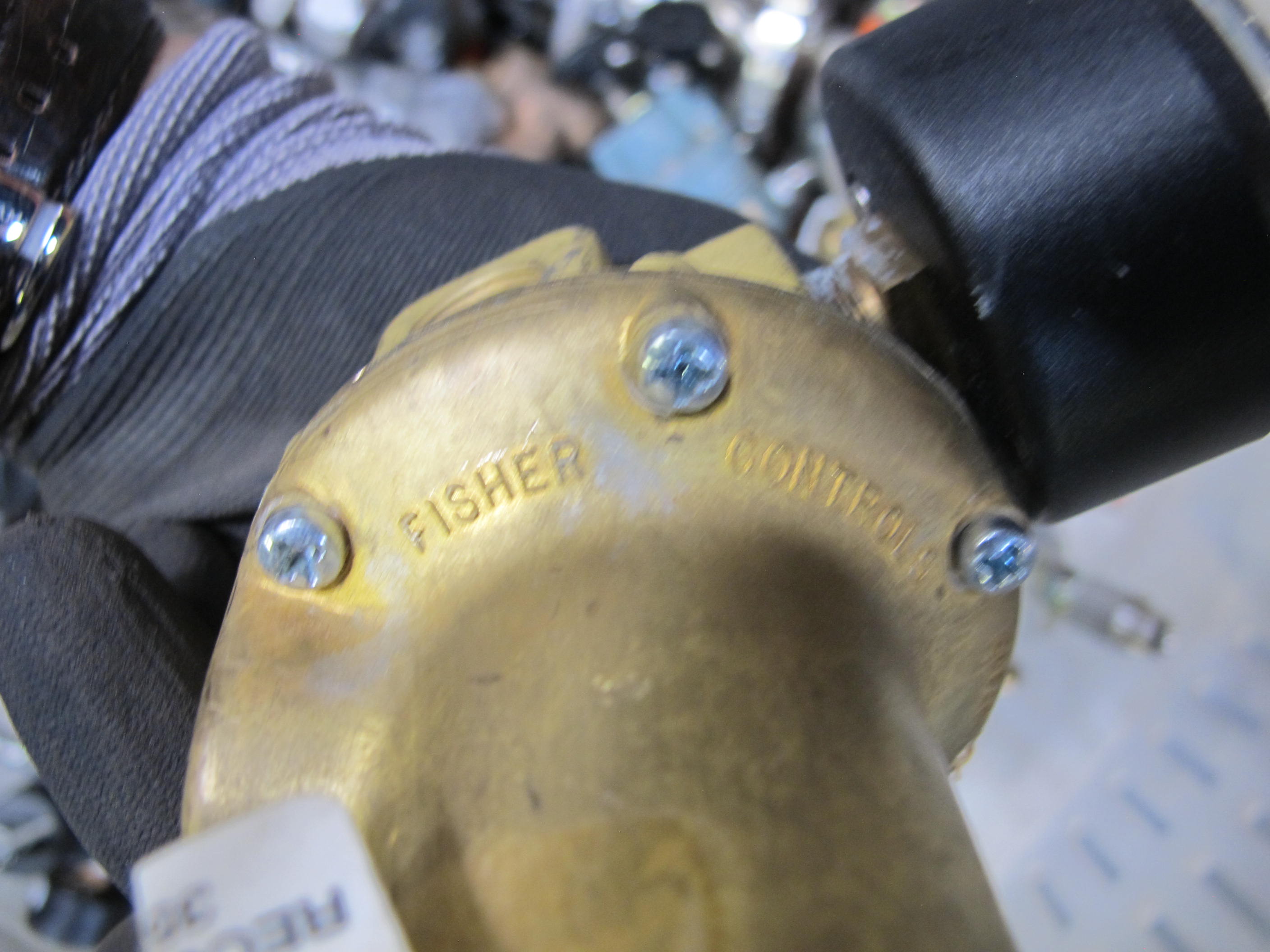 PALLETAINER LOT TO INCLUDE: LARGE QUANTITY OF SIEMENS, NULLMATIC, FAIRCHILD, TESCOM, EST, AND FISHER PRESSURE REGULATORS, GAUGES, AND FITTINGS,  SS BRAIDED FLEX PIPING-2169