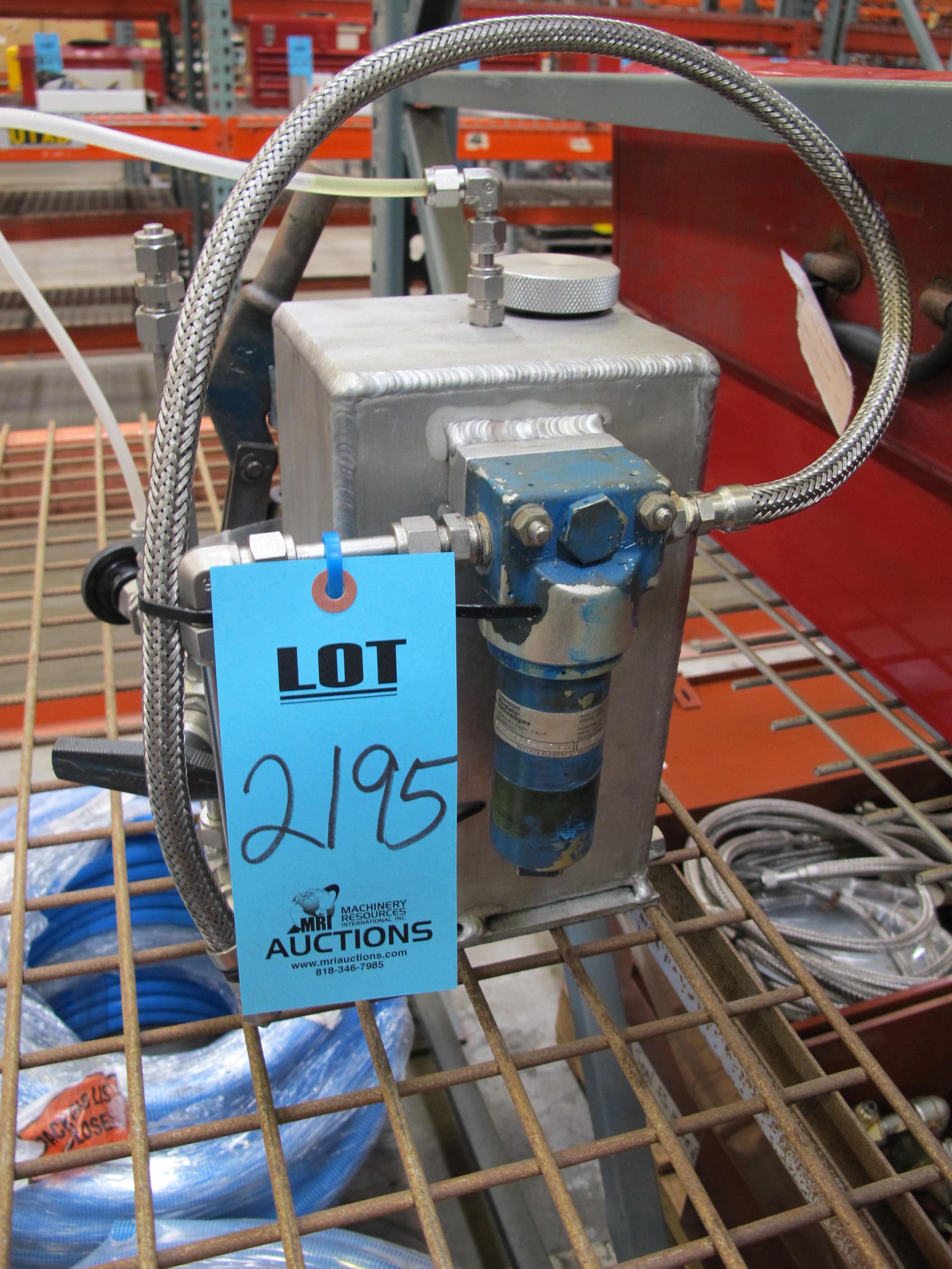 PUROLATOR TECHNOLOGIES HYDRAULIC TEST STAND WITH RESERVOIR AND FILTER, MODEL NUMBER PIN-003AF-VUONHN-2195