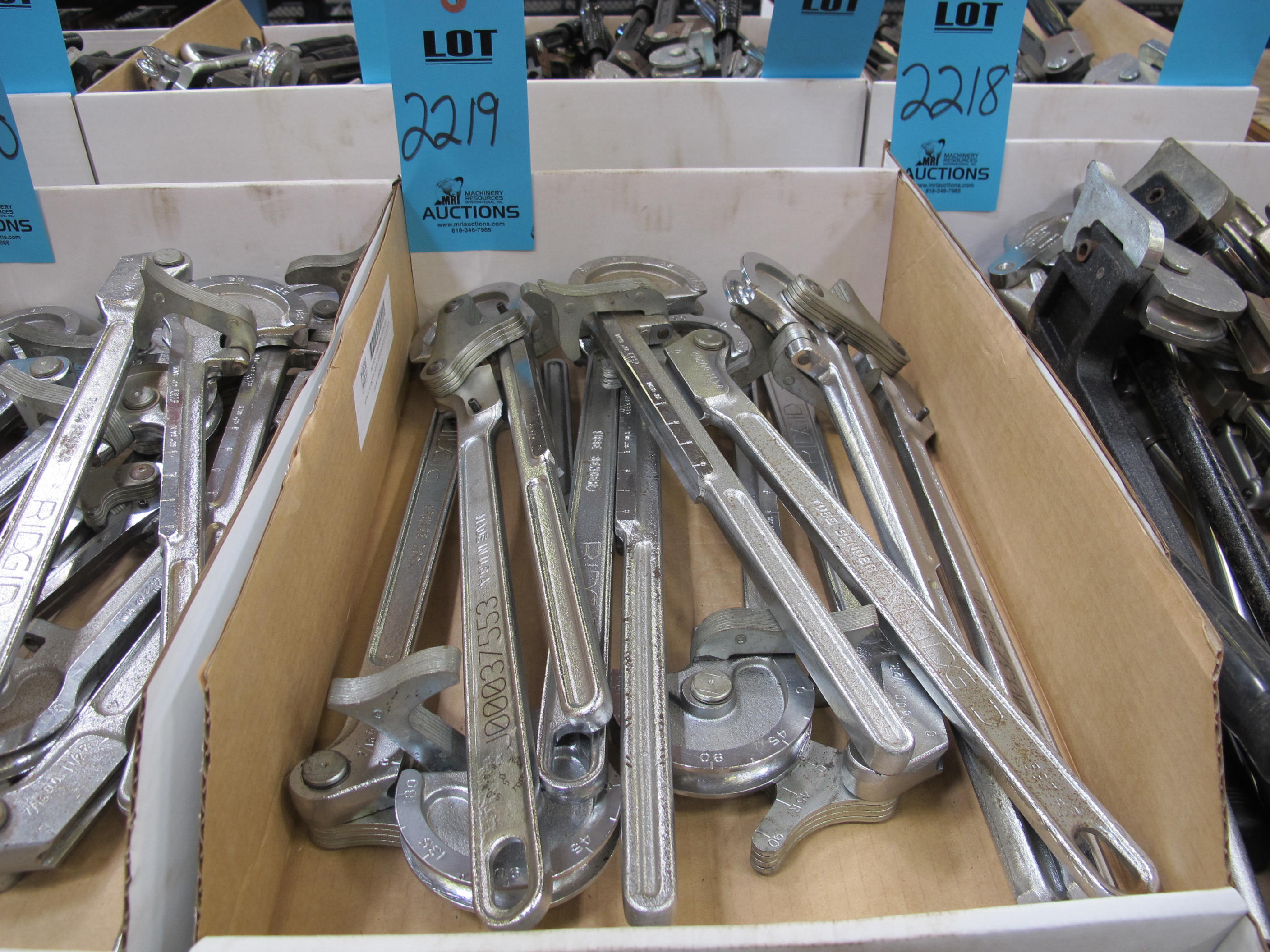 MISC. RIDGID PIPE BENDERS, VARIED SIZES-2219