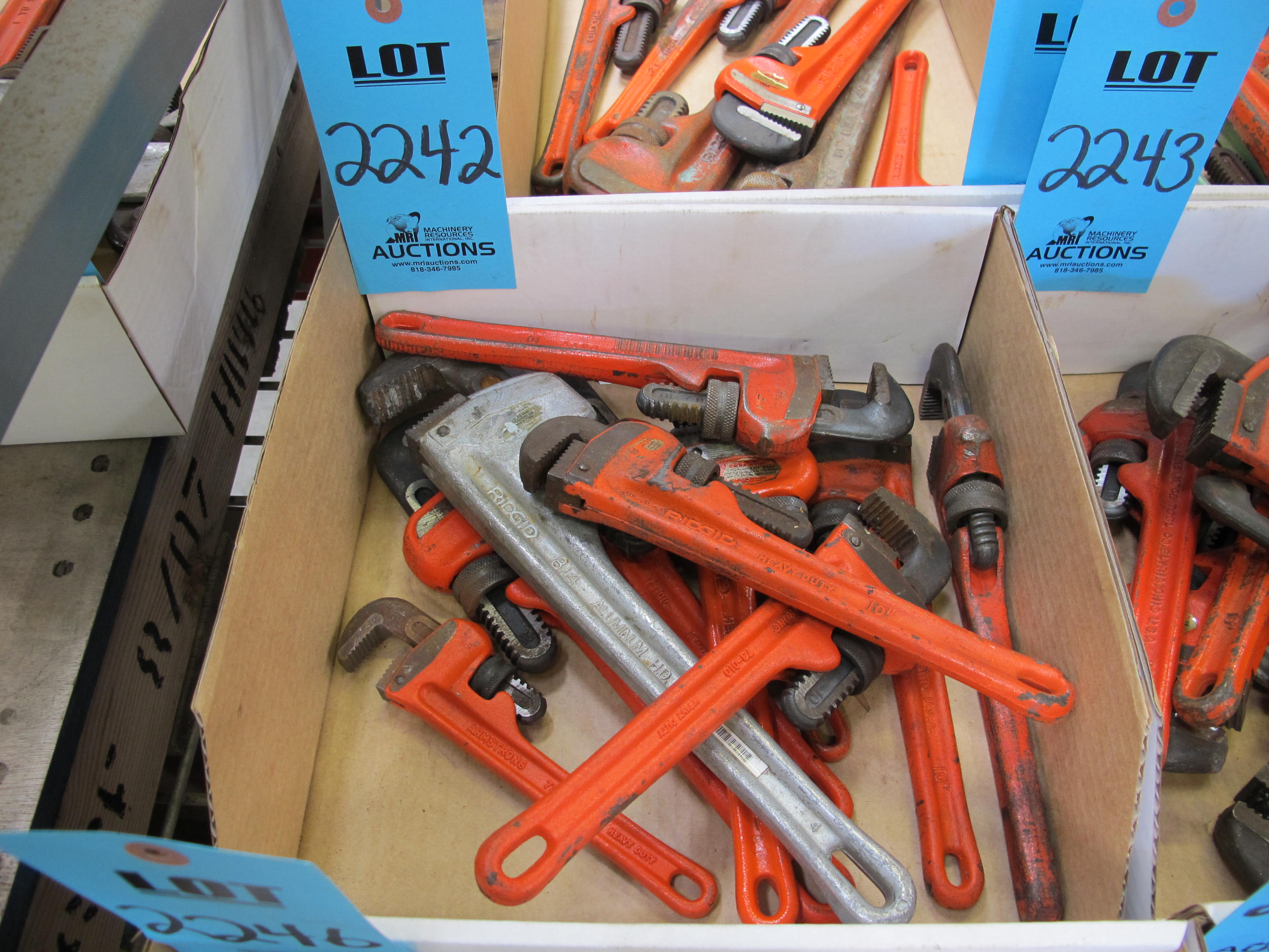 MISC. RIDGID PIPE WRENCHES: 10" OR SIMILAR-2242