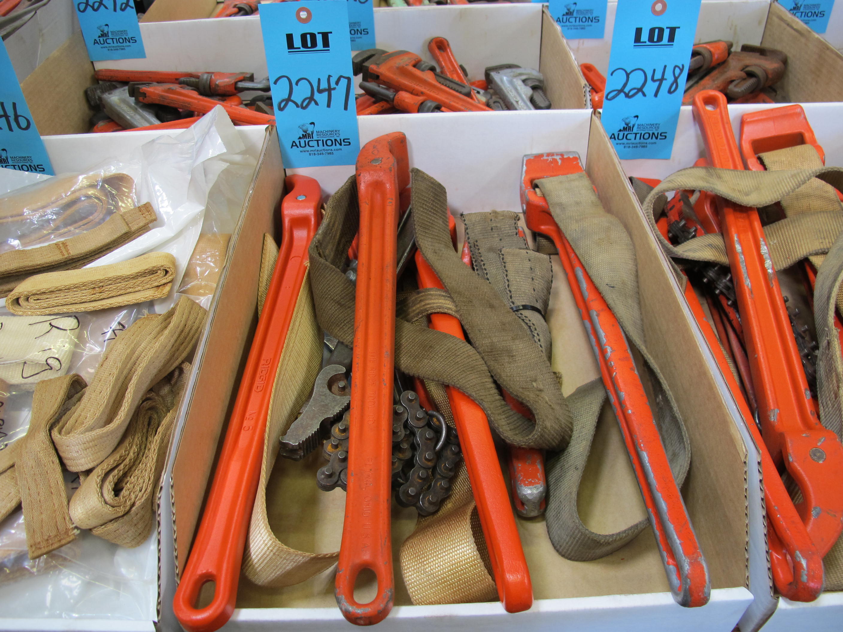 MISC. RIDGID STRAP WRENCHES, VARIED SIZES-2247