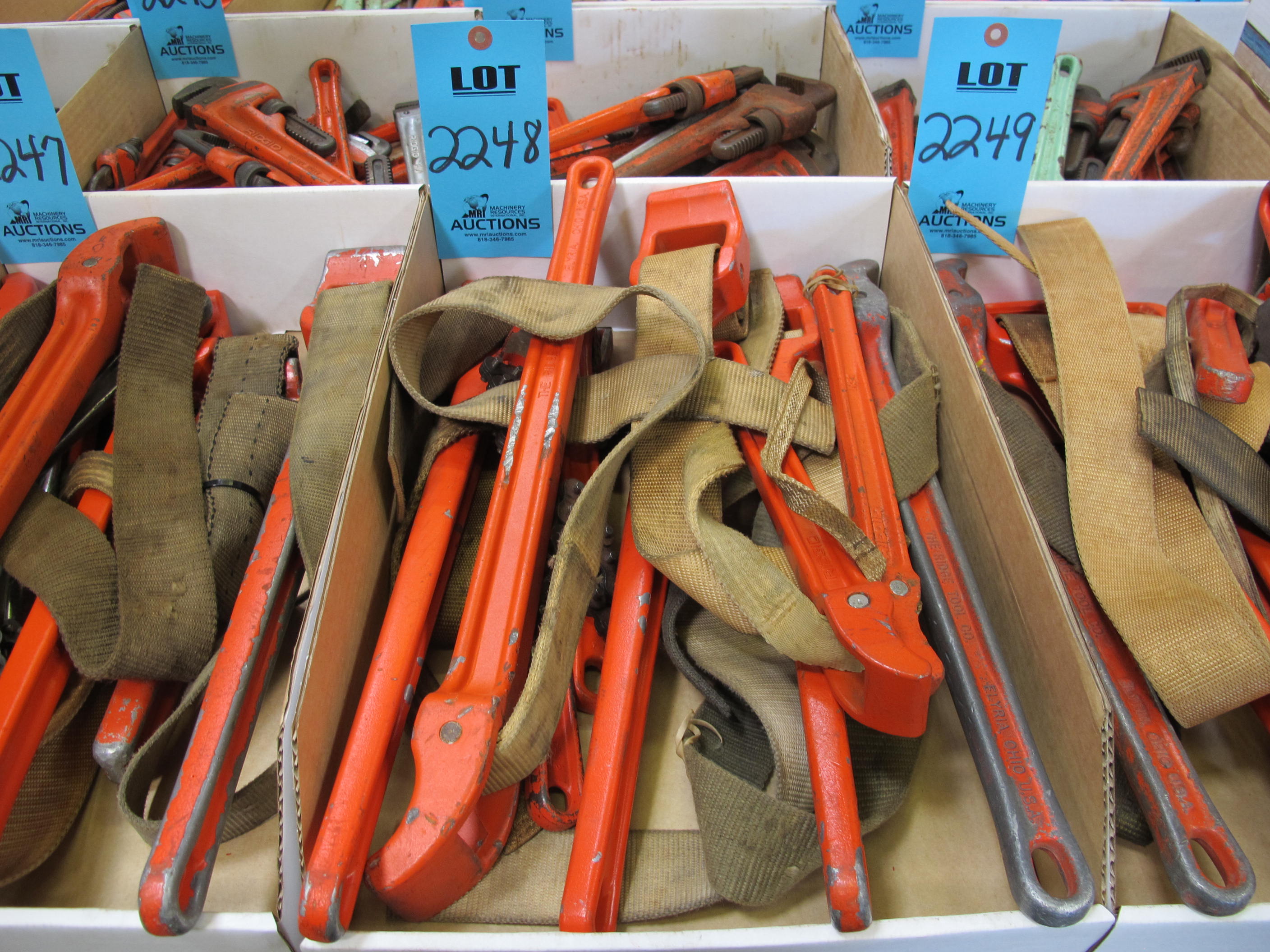 MISC. RIDGID STRAP WRENCHES, VARIED SIZES-2248