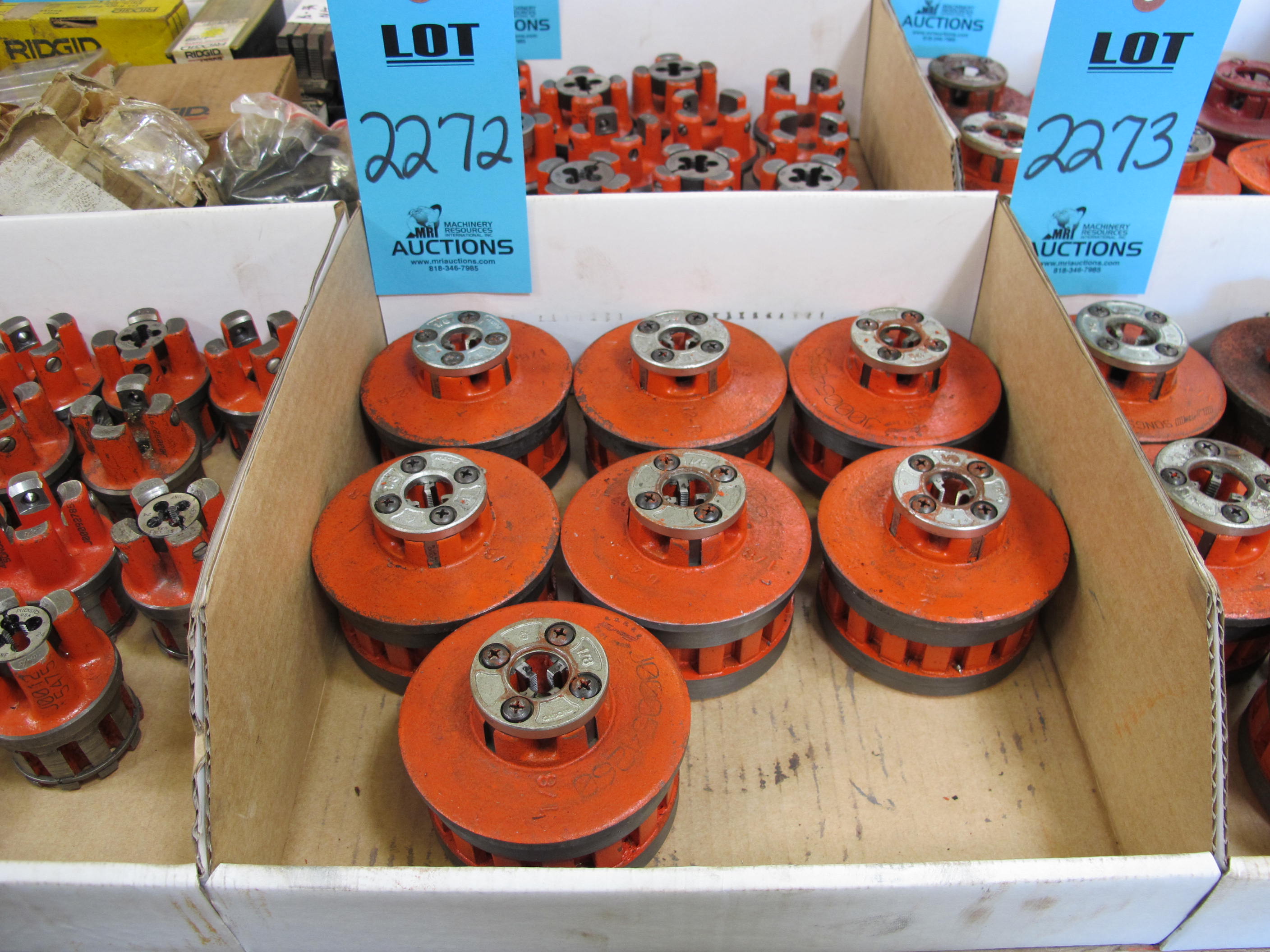 (7) MISC. RIDGID PIPE THREADING DIES-2272