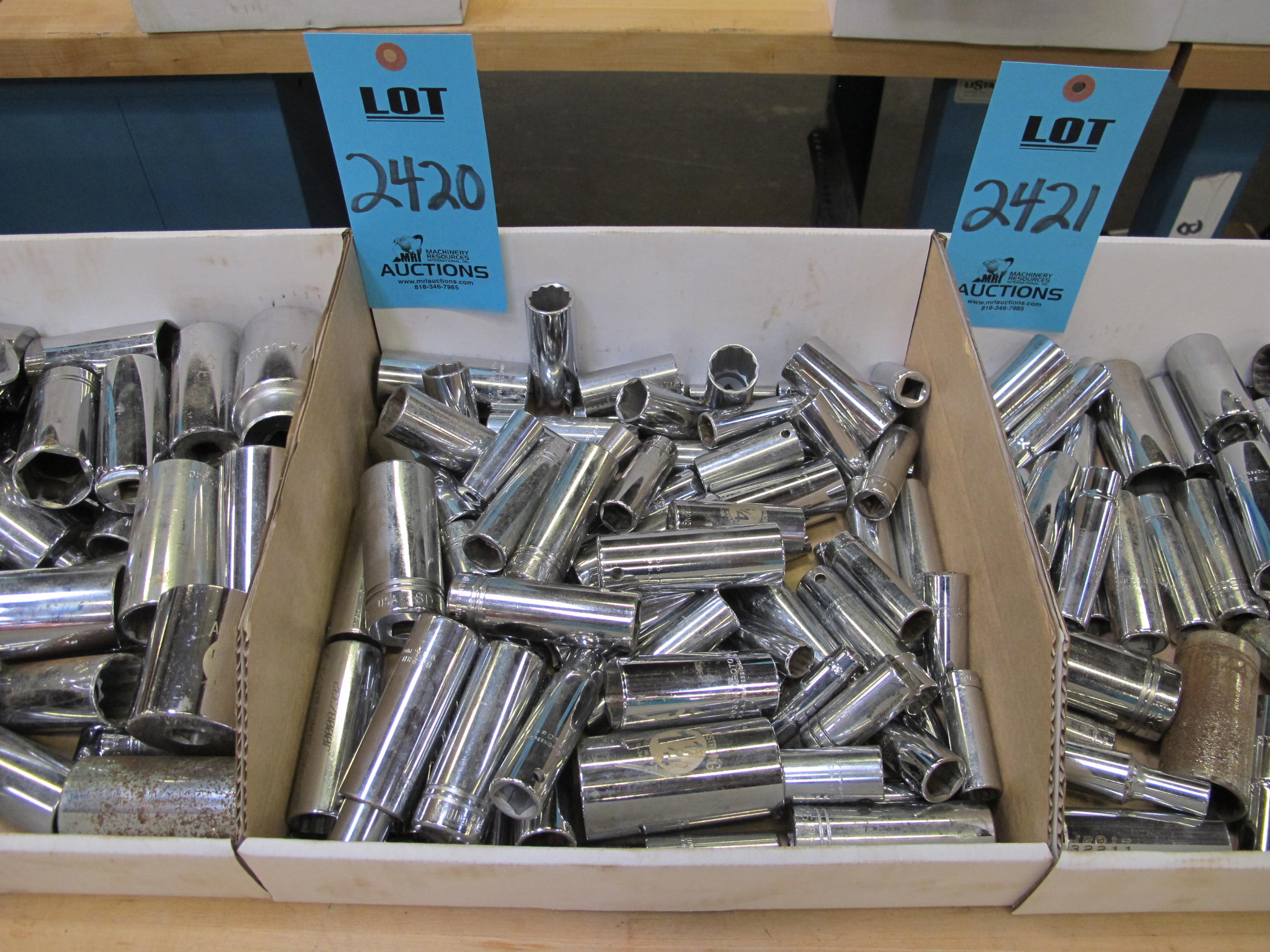 LOT TO INCLUDE WILLIAMS, PROTO, AND ARMSTRONG: 6 AND 12 POINT SOCKETS, VARYING SIZES-2420