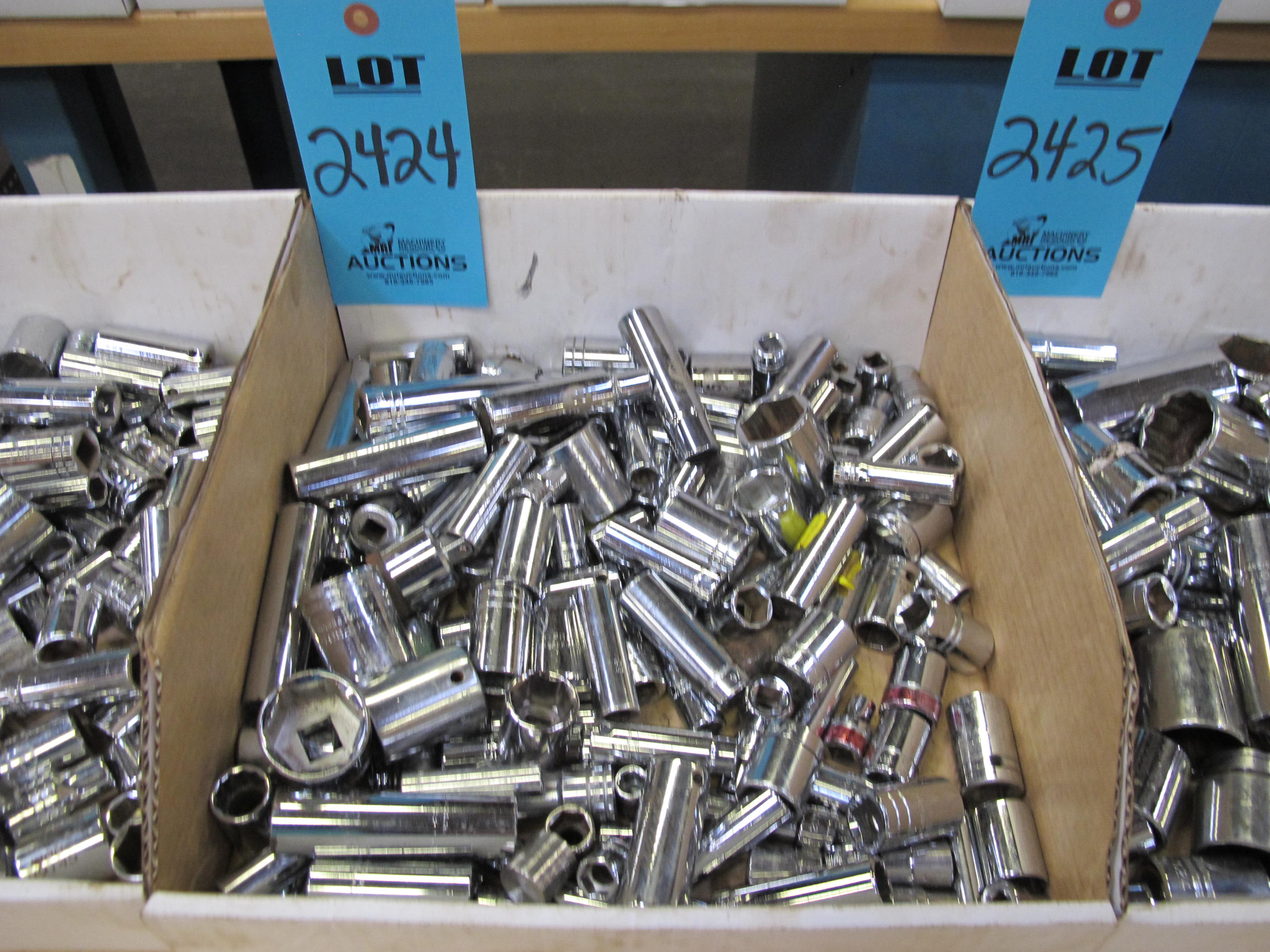 LOT TO INCLUDE WILLIAMS, PROTO, AND ARMSTRONG: 6 AND 12 POINT SOCKETS, VARYING SIZES-2424