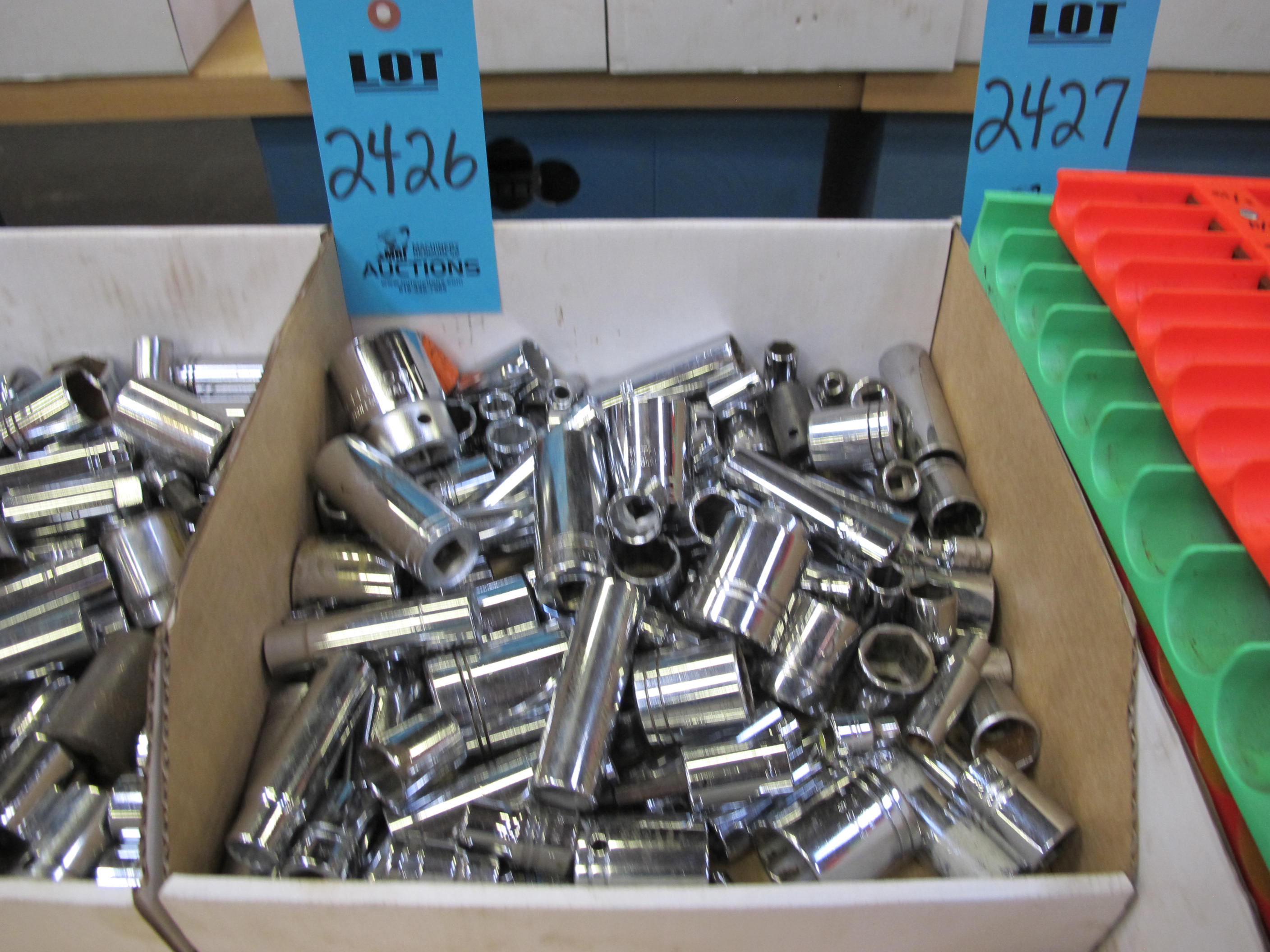 LOT TO INCLUDE WILLIAMS, PROTO, AND ARMSTRONG: 6 AND 12 POINT SOCKETS, VARYING SIZES-2426