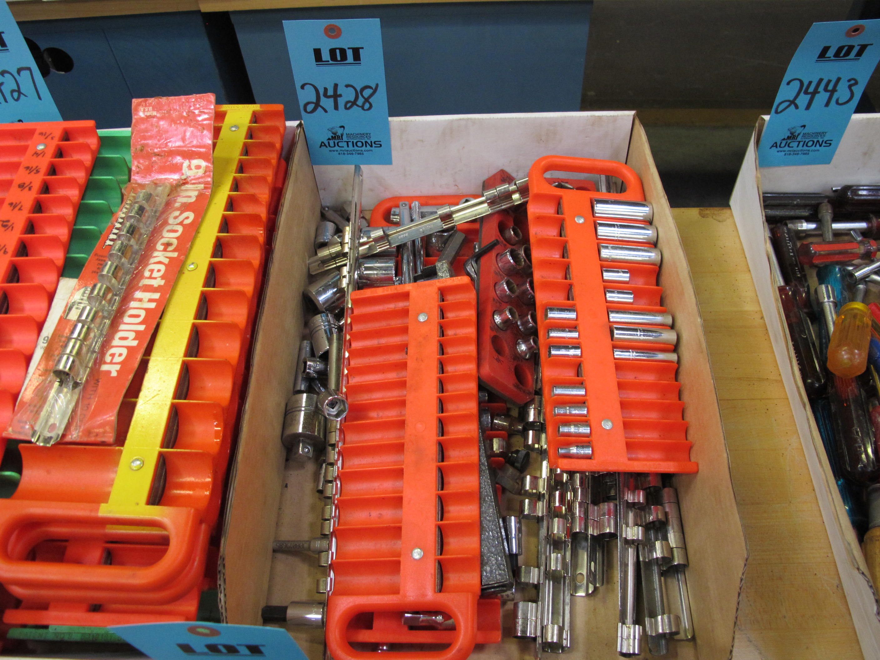 MISC. SOCKET ORGANIZERS WITH SOCKETS, VARIED SIZES-2428