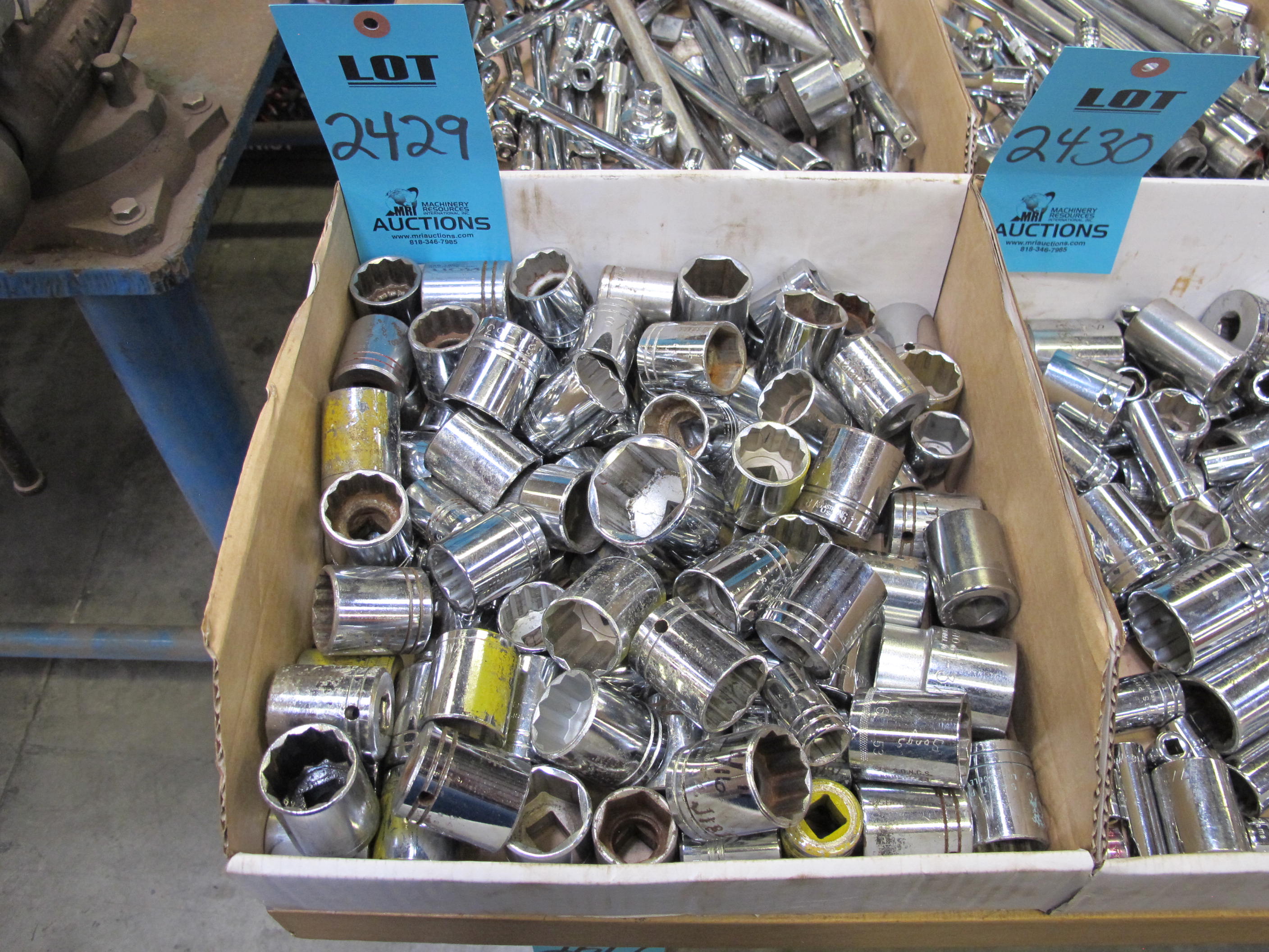 LOT TO INCLUDE WILLIAMS, PROTO, AND ARMSTRONG: 6 AND 12 POINT SOCKETS, VARYING SIZES-2429