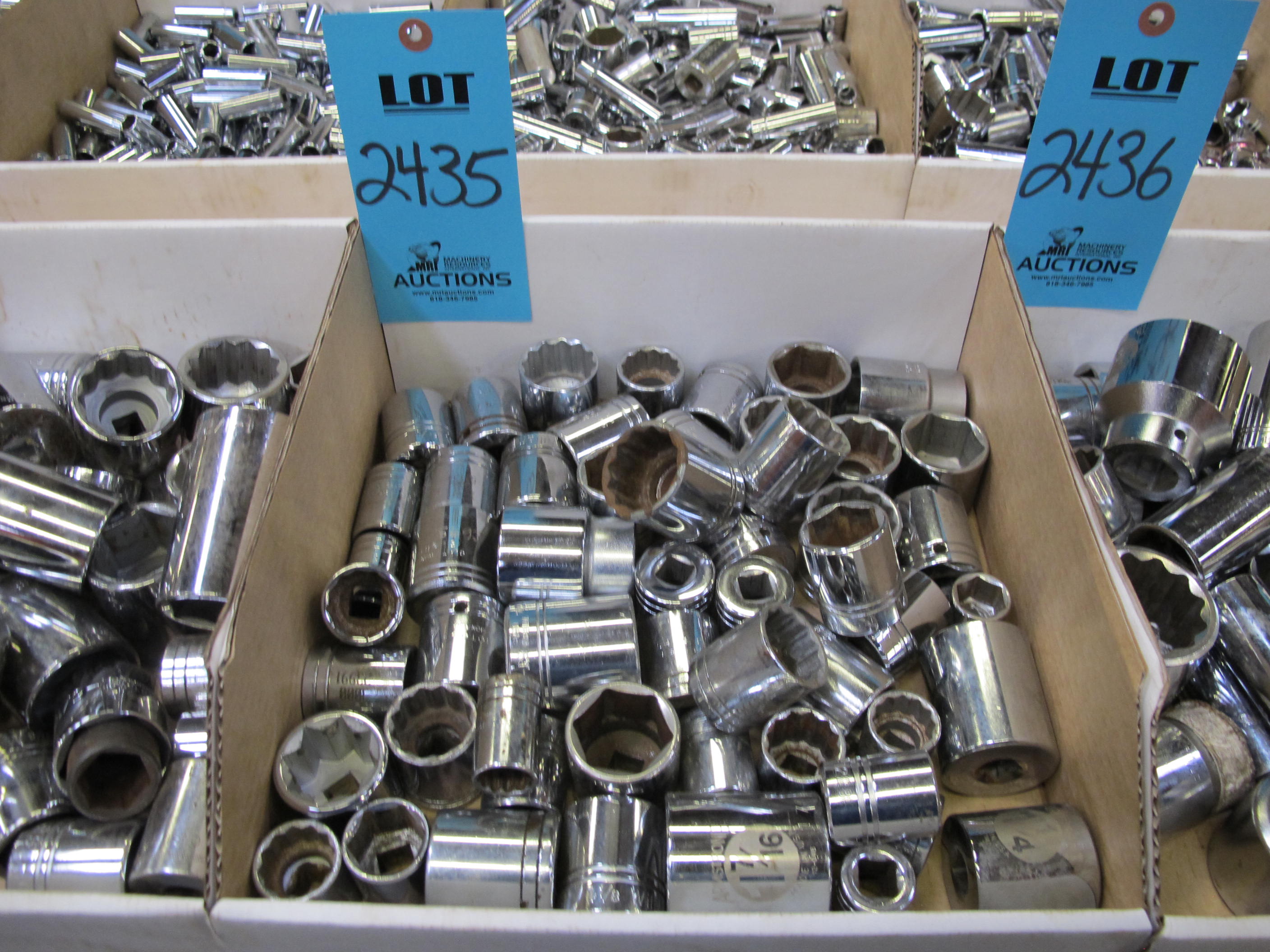 LOT TO INCLUDE WILLIAMS, PROTO, AND ARMSTRONG: 6 AND 12 POINT SOCKETS, VARYING SIZES-2435