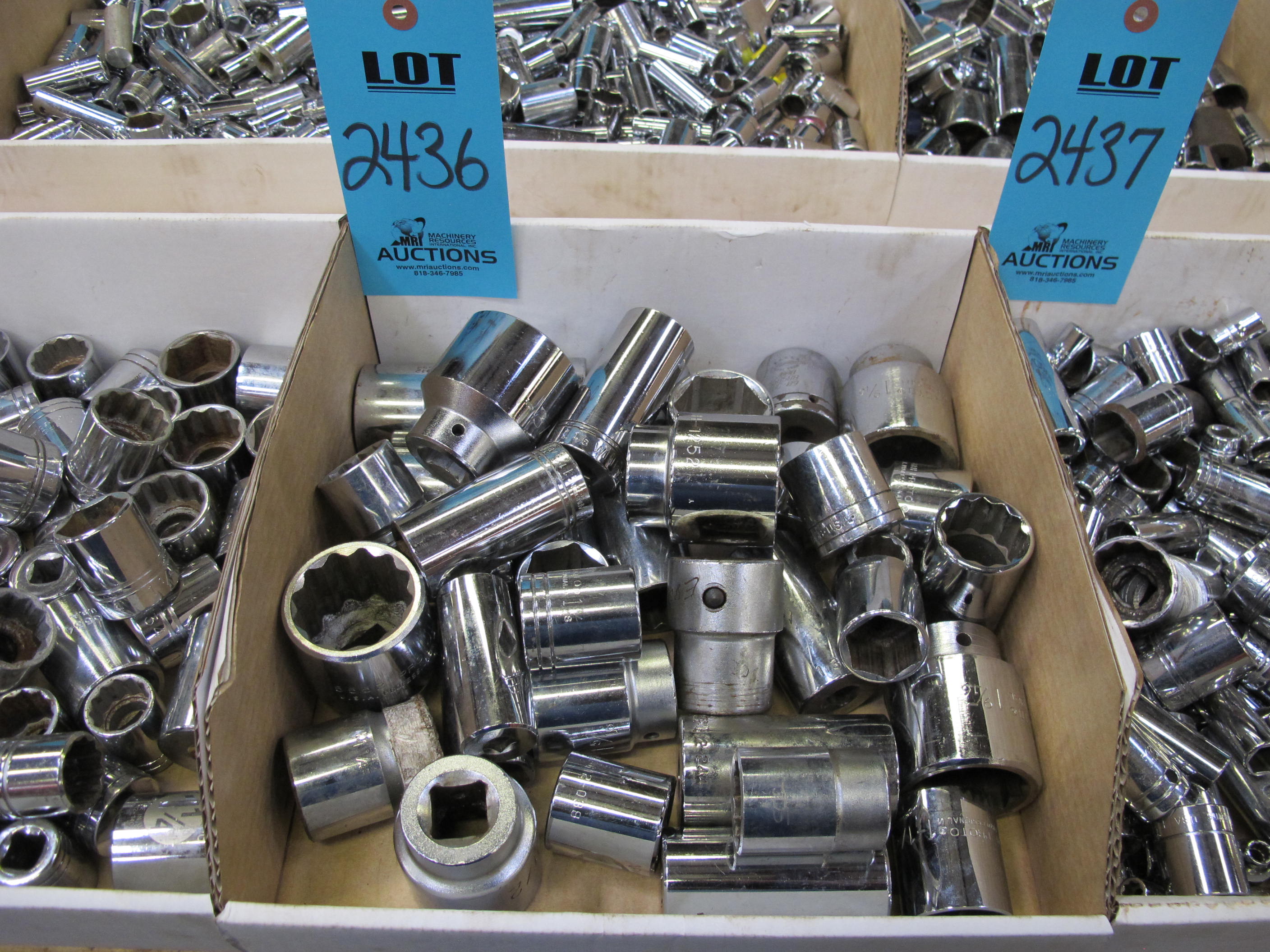 LOT TO INCLUDE WILLIAMS, PROTO, AND ARMSTRONG: 6 AND 12 POINT SOCKETS, VARYING SIZES-2436