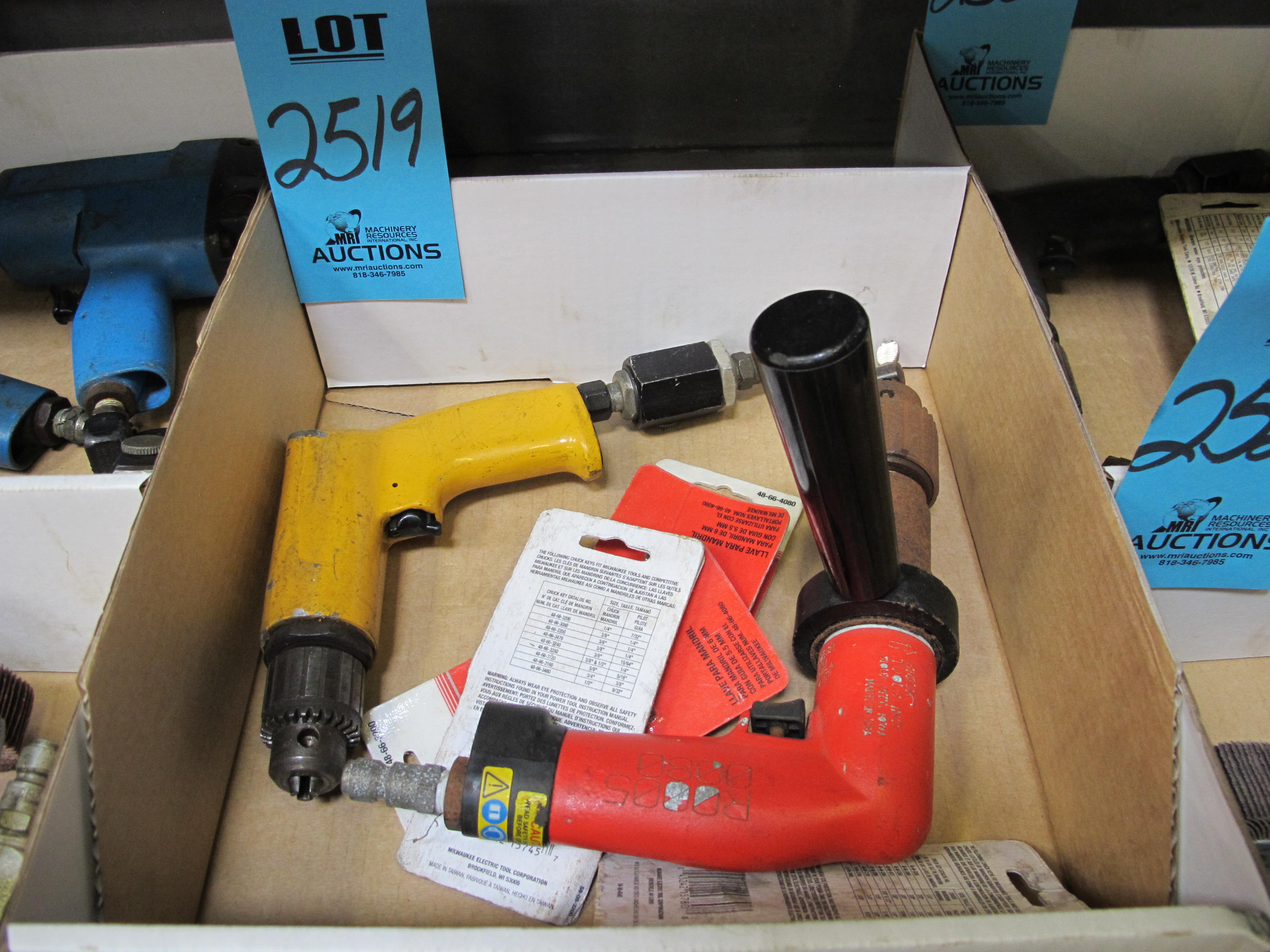 (2) PNUEMATIC DRILLS WITH MISC. ACCESSORIES-2519