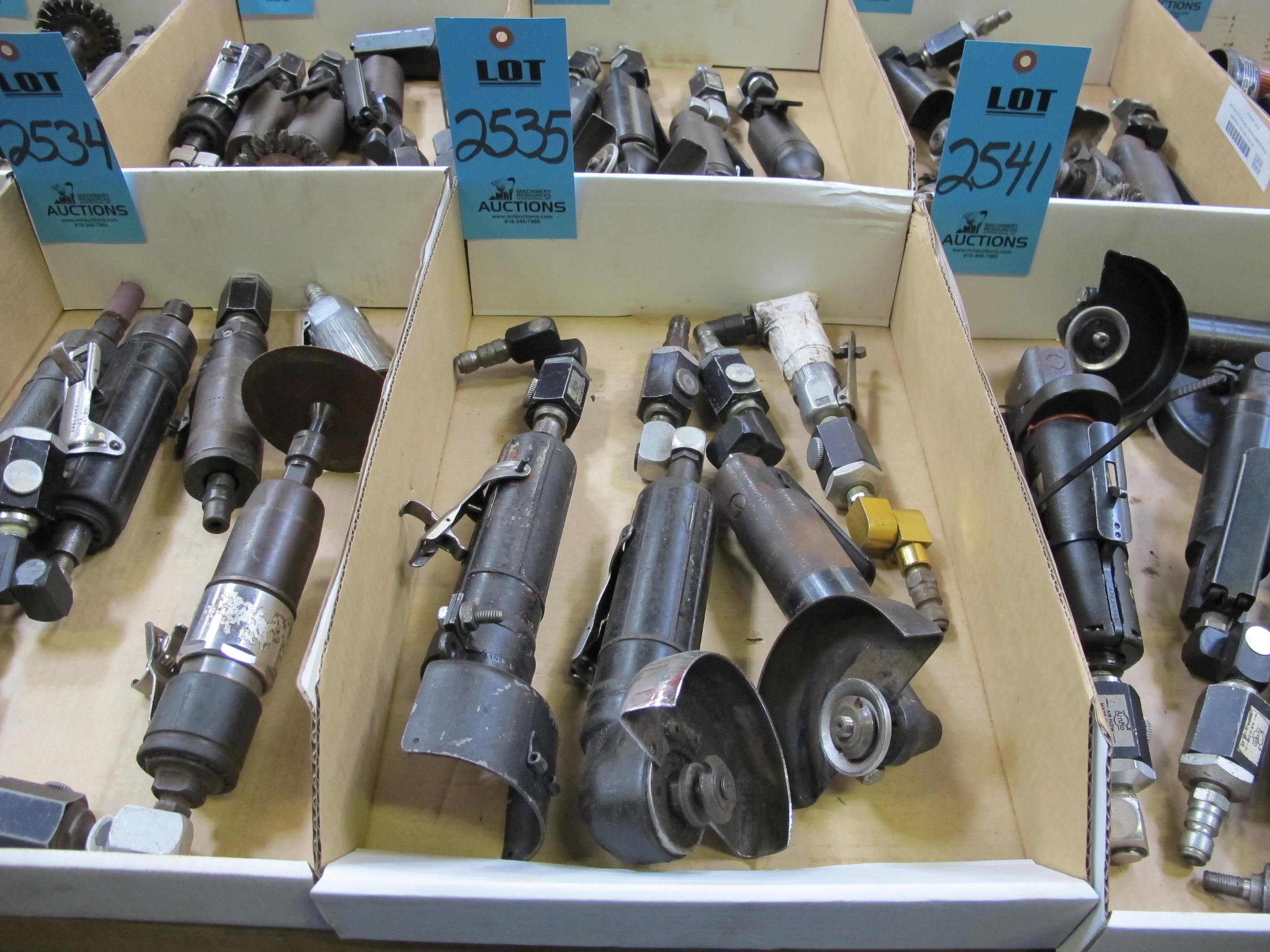 LOT TO INCLUDE: (3) ANGLED PNEUMATIC DIE GRINDERS, (1) STRAIGHT DIE GRINDER-2535
