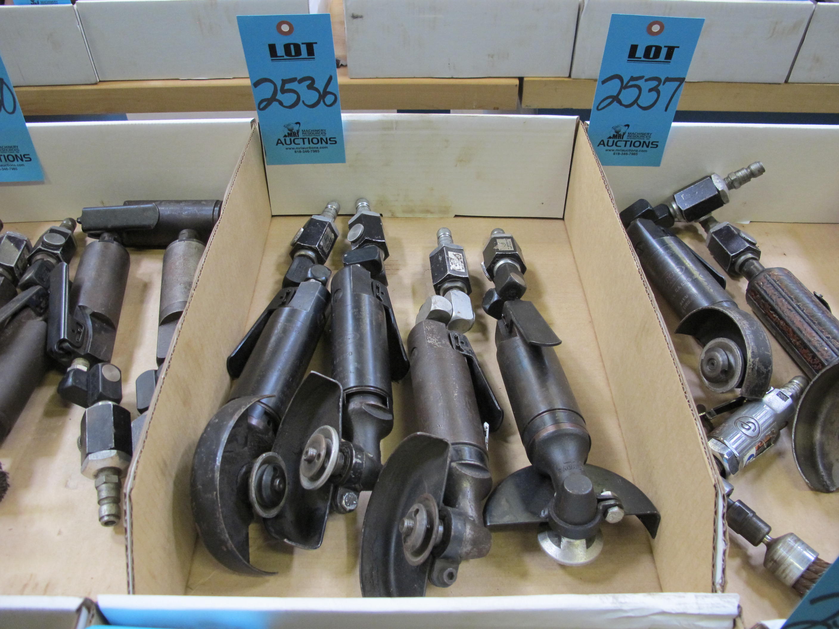 (4) ANGLED PNEUMATIC GRINDERS-2536