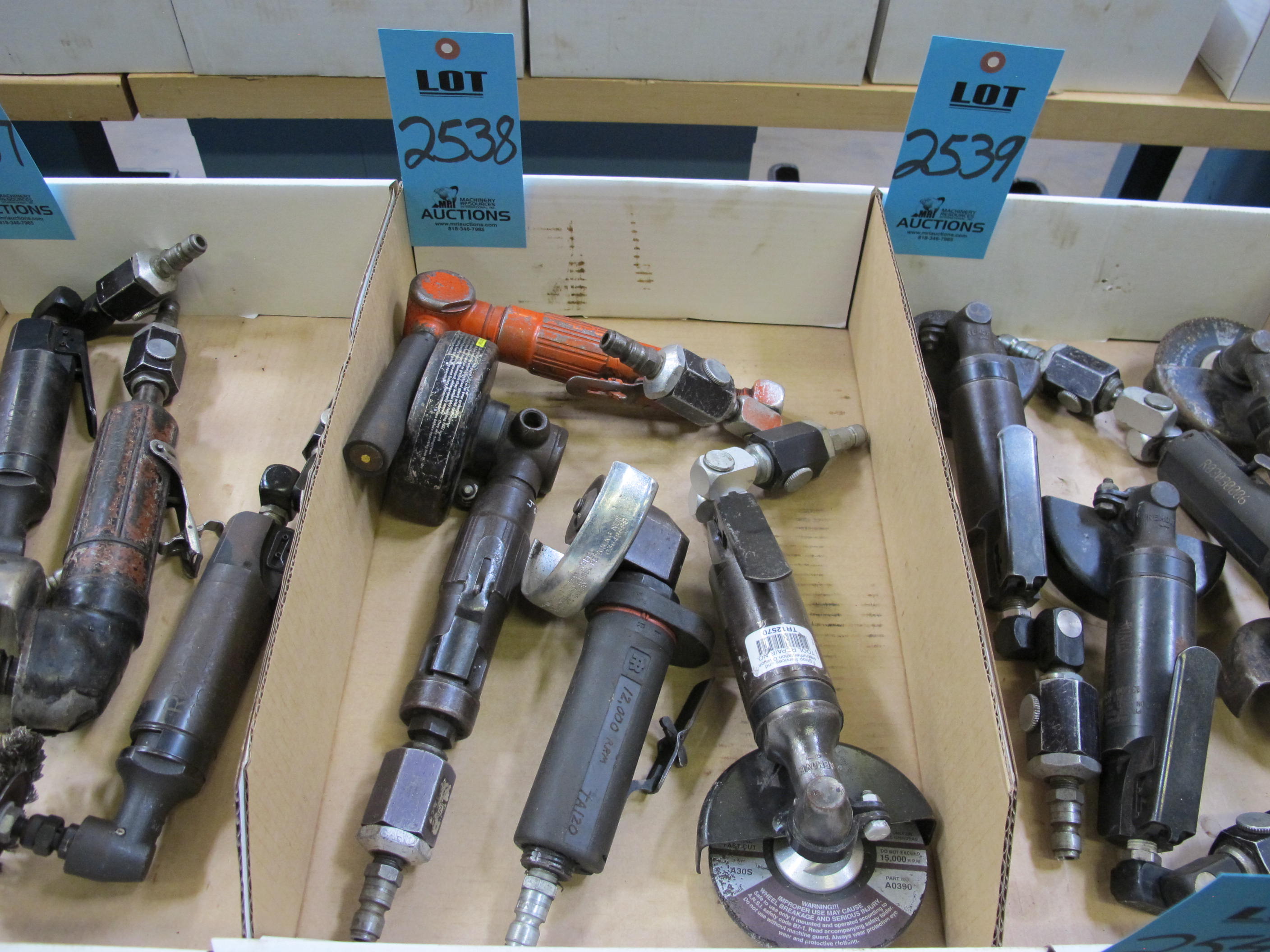 (4) ANGLED PNEUMATIC GRINDERS-2538