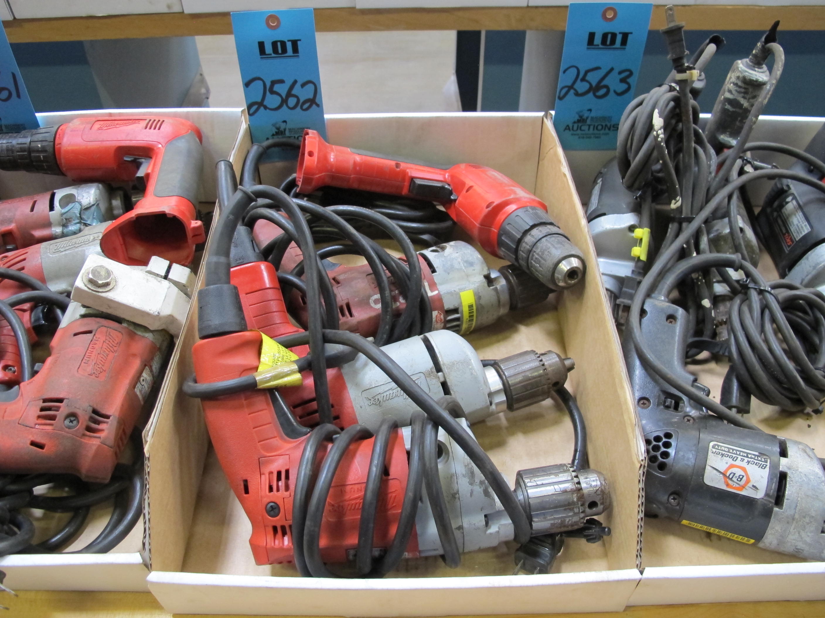(4) MILWAUKEE ELECTRIC DRILLS-2562