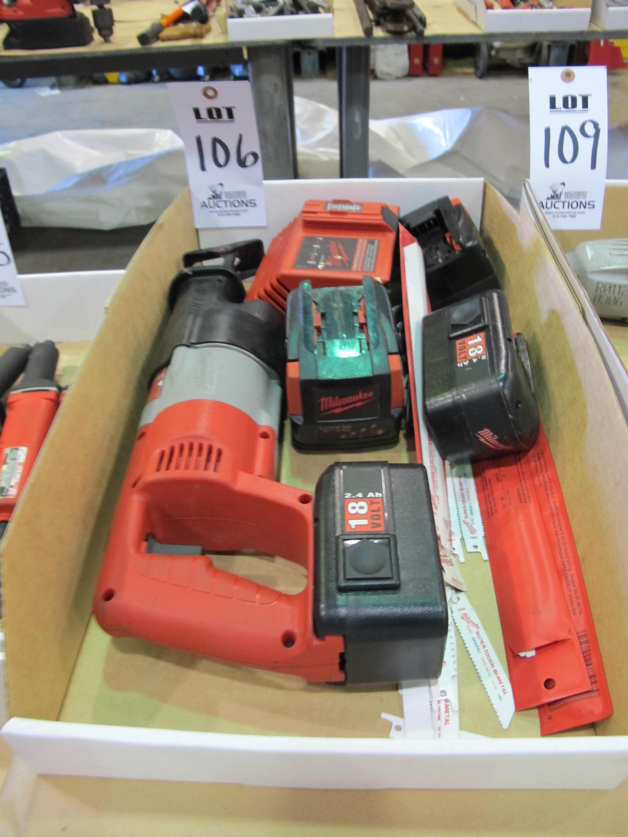 MILWAUKEE CORDLESS SAWZALL (T-10) LOADING & HANDLING FEE $10-106