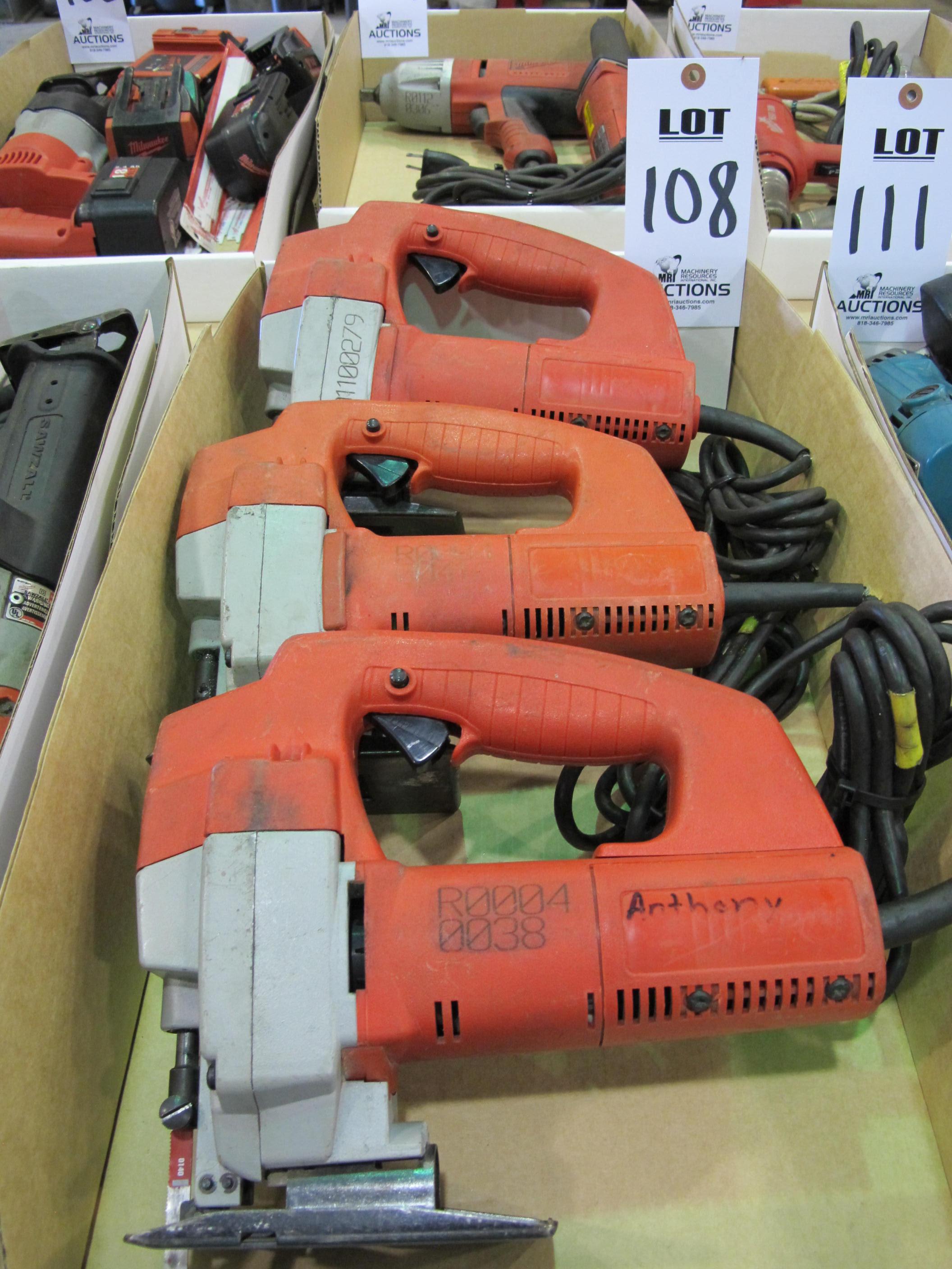 LOT (3) MILWAUKEE JIG SAWS (T-10) LOADING & HANDLING FEE $10-108