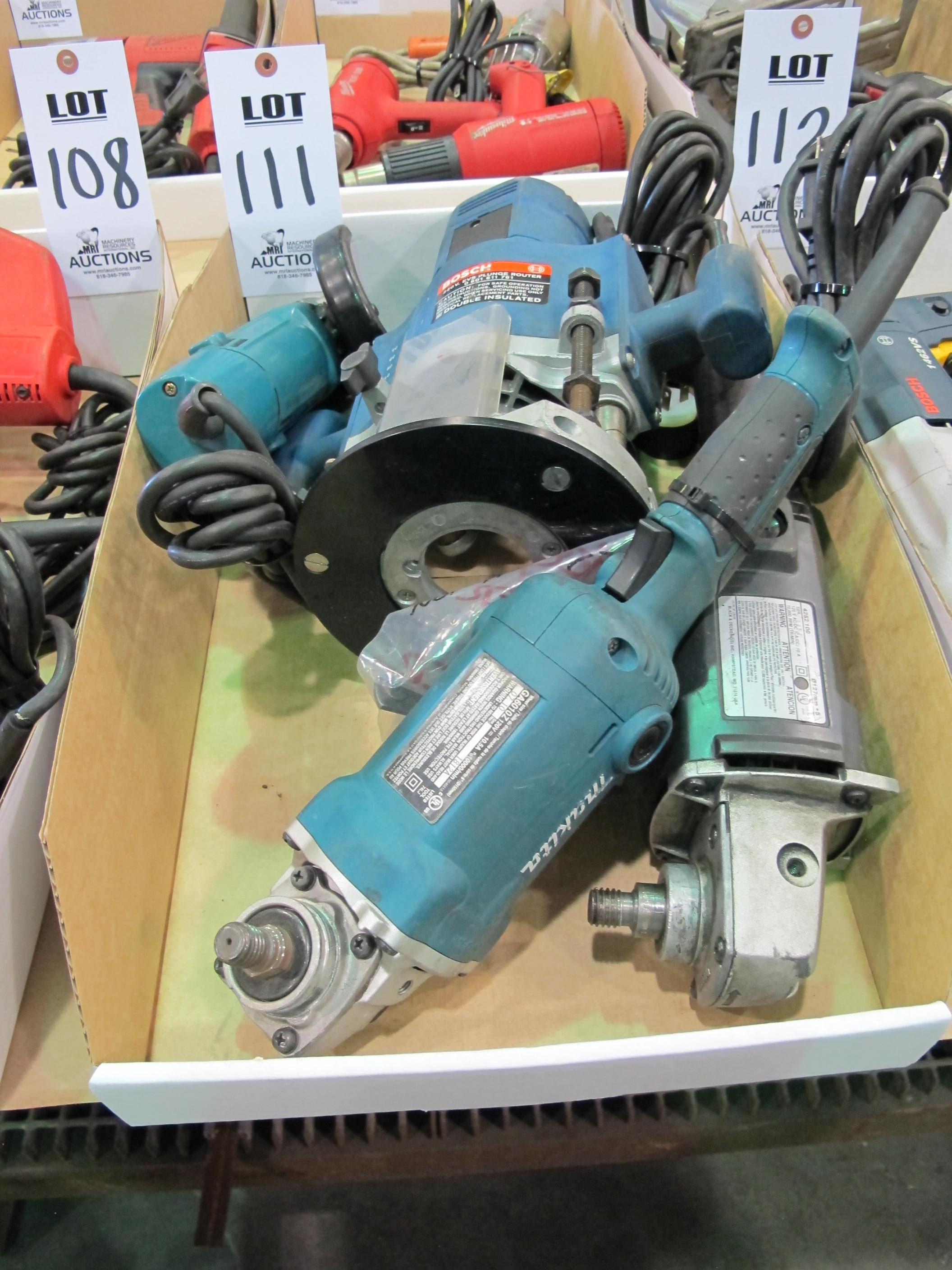 LOT (4) ASST'D ELECTRIC HAND TOOLS (T-10) LOADING & HANDLING FEE $10-111