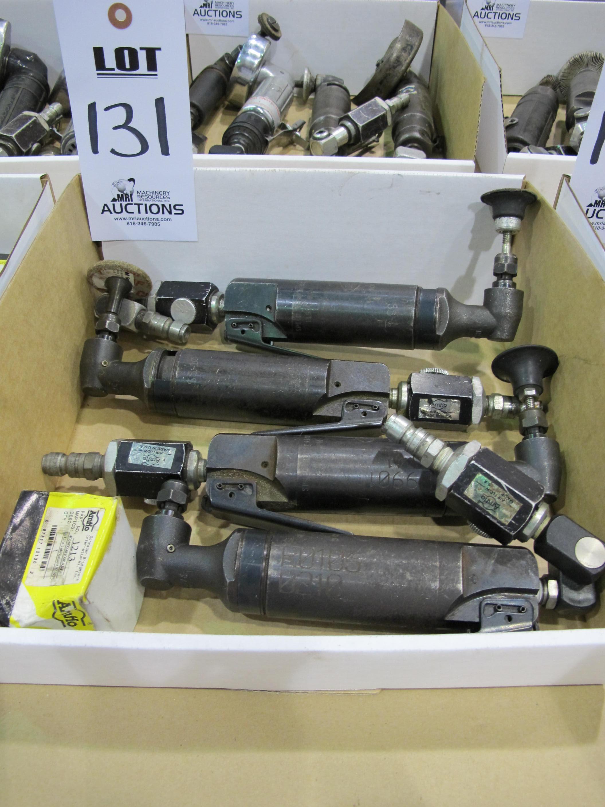LOT (4) ASST'D PNEUMATIC ANGLE GRINDERS (T-10) LOADING & HANDLING FEE $10-131