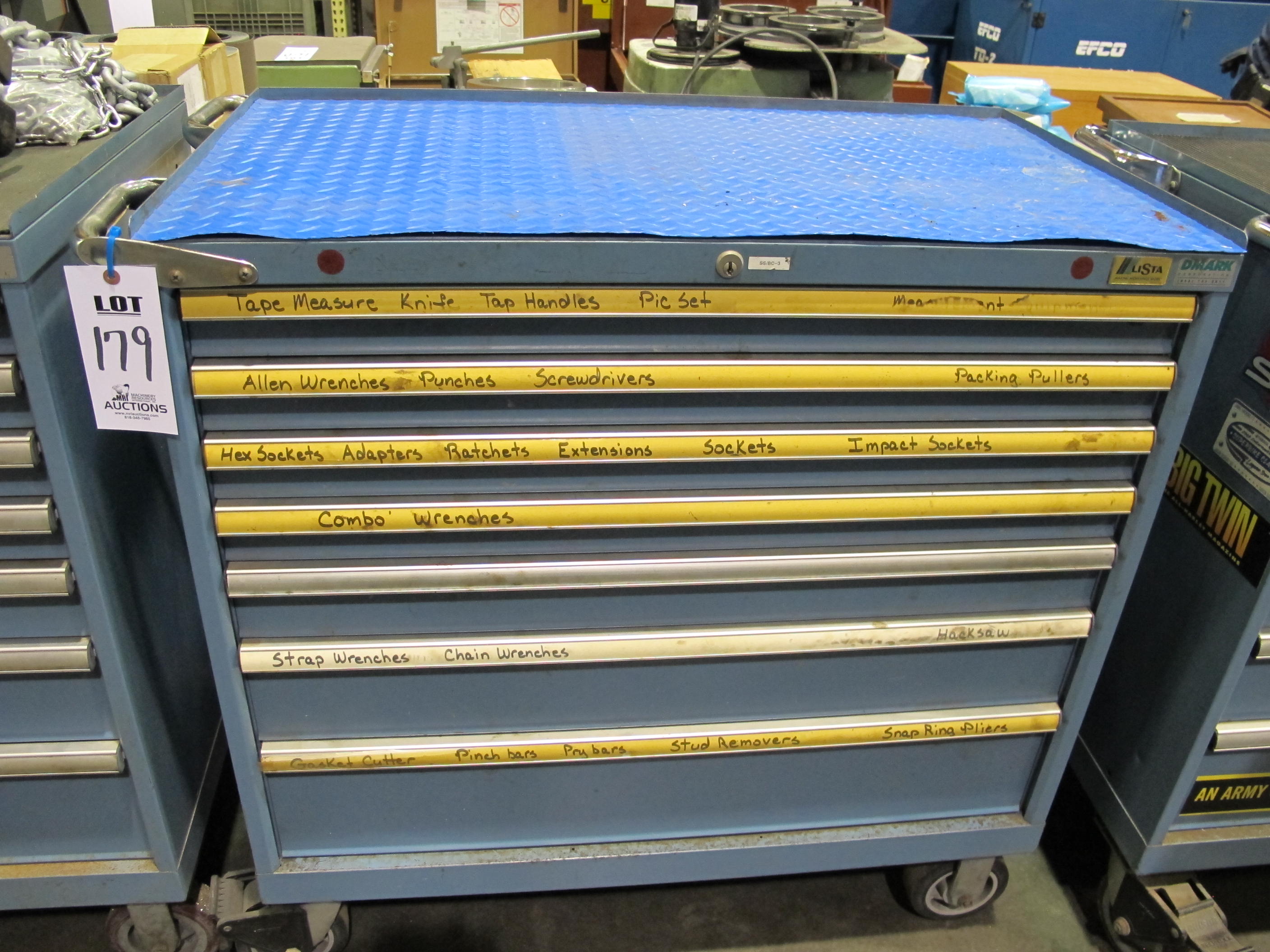 LISTA 7-DRAWER TOOL CABINET W/ CONTENTS (T-10) LOADING & HANDLING FEE $50-179
