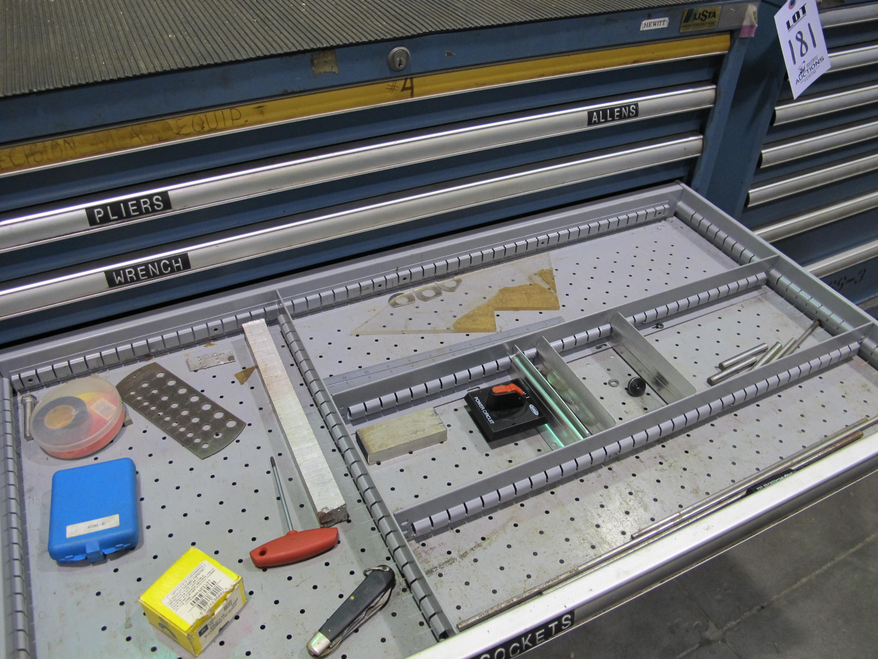 LISTA 7-DRAWER TOOL CABINET W/ CONTENTS (T-10) LOADING & HANDLING FEE $50-180