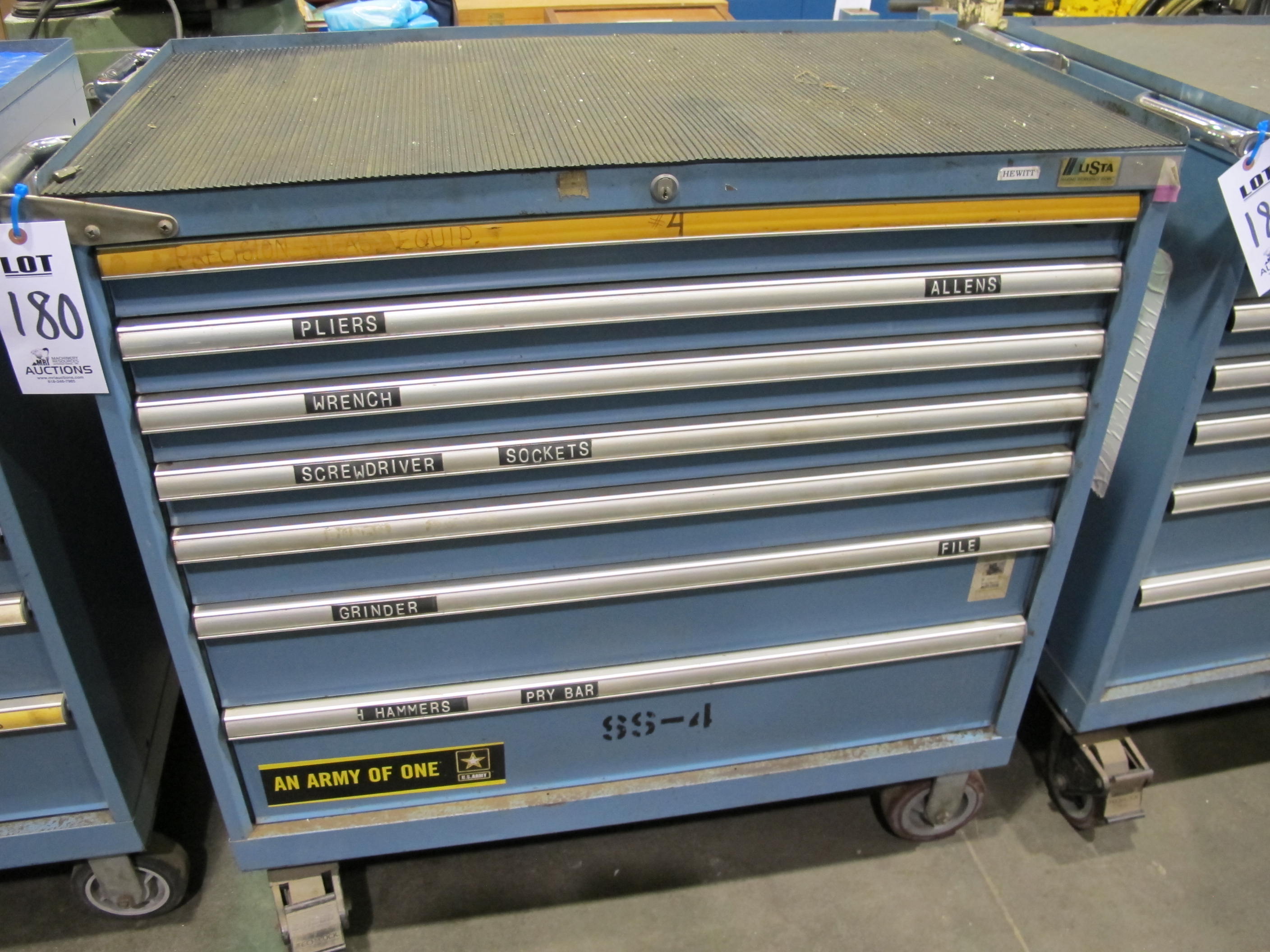 LISTA 7-DRAWER TOOL CABINET W/ CONTENTS (T-10) LOADING & HANDLING FEE $50-180