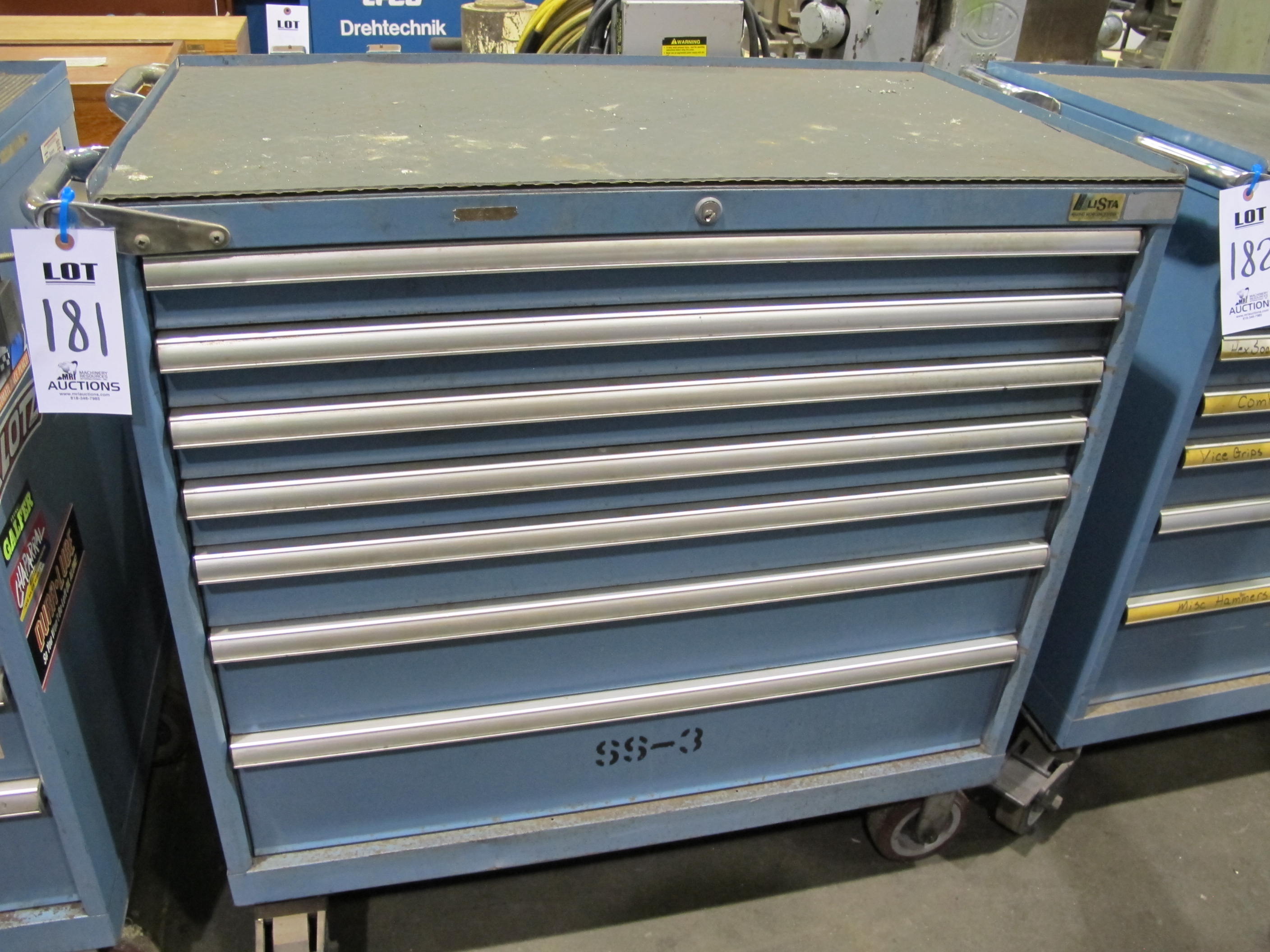 LISTA 7-DRAWER TOOL CABINET W/ CONTENTS (T-10) LOADING & HANDLING FEE $50-181
