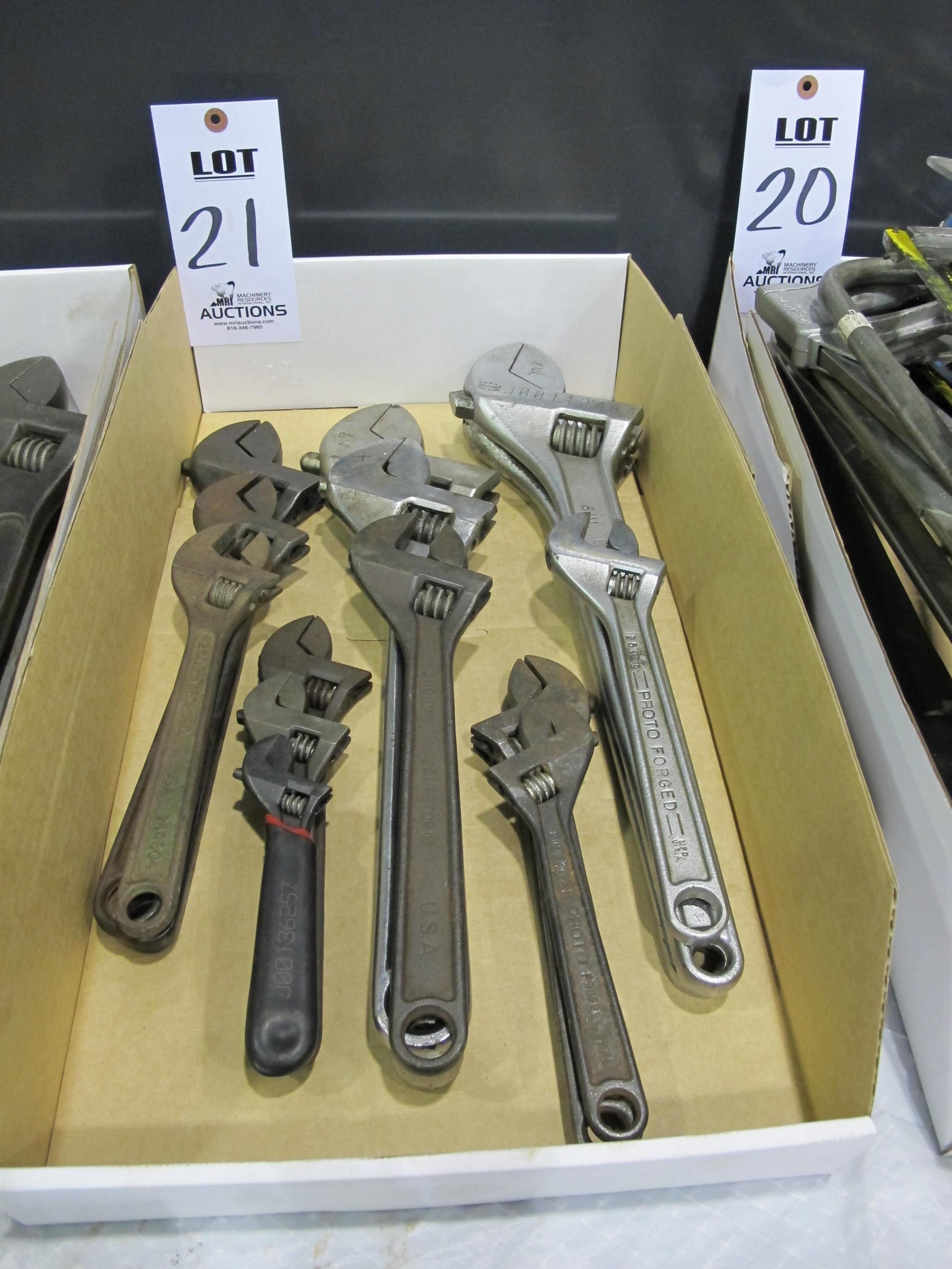LOT ASST'D ADJUSTABLE WRENCHES (T-10) LOADING & HANDLING FEE $10-21
