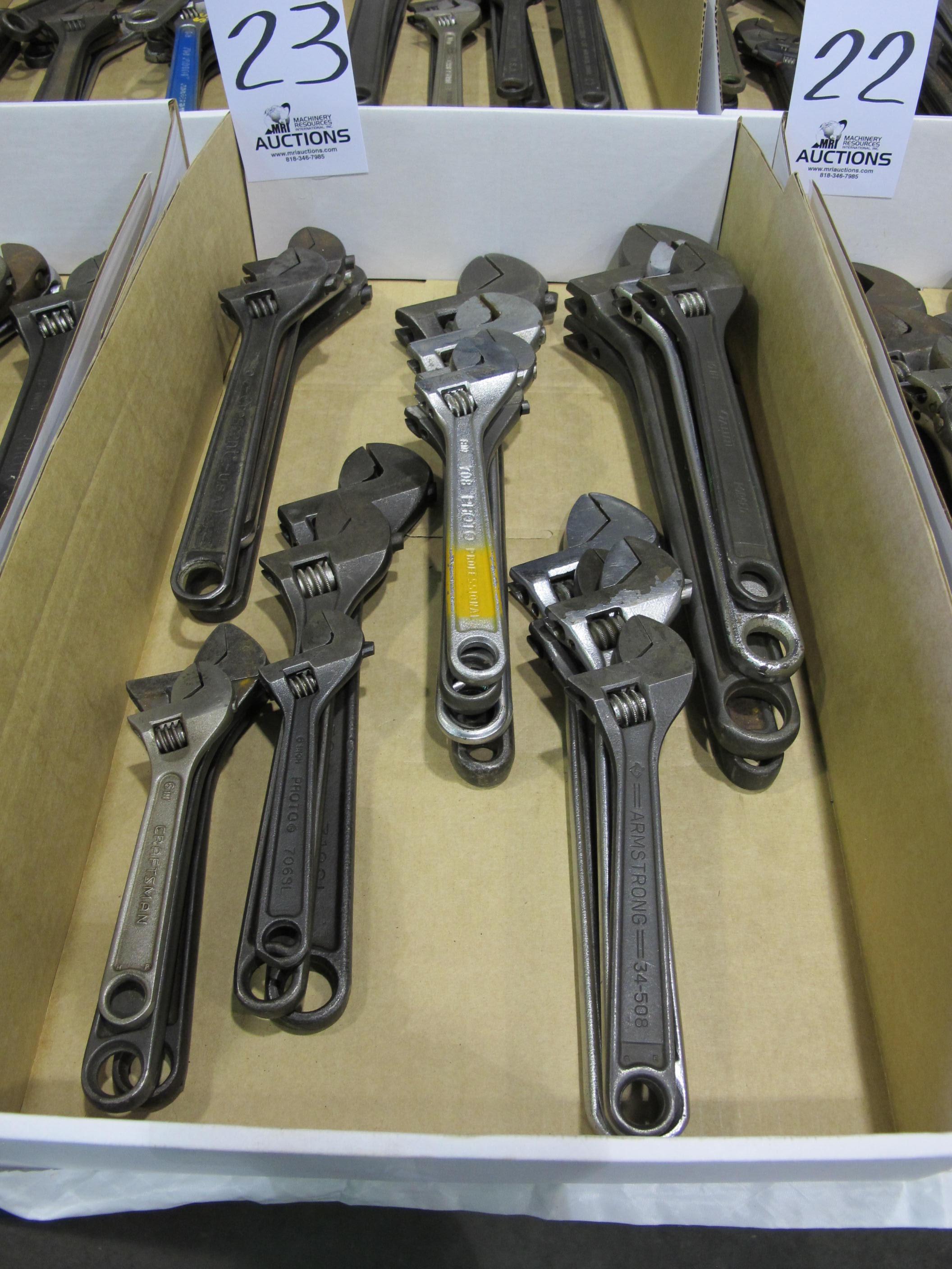 LOT ASST'D ADJUSTABLE WRENCHES (T-10) LOADING & HANDLING FEE $10-23