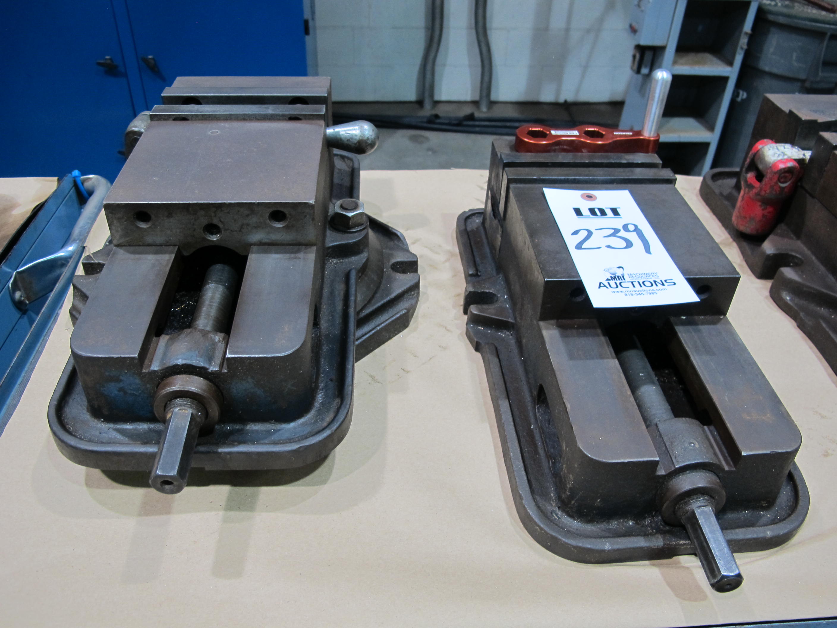 LOT (2) ASST'D MACHINE VISES (T-10) LOADING & HANDLING FEE $25-239