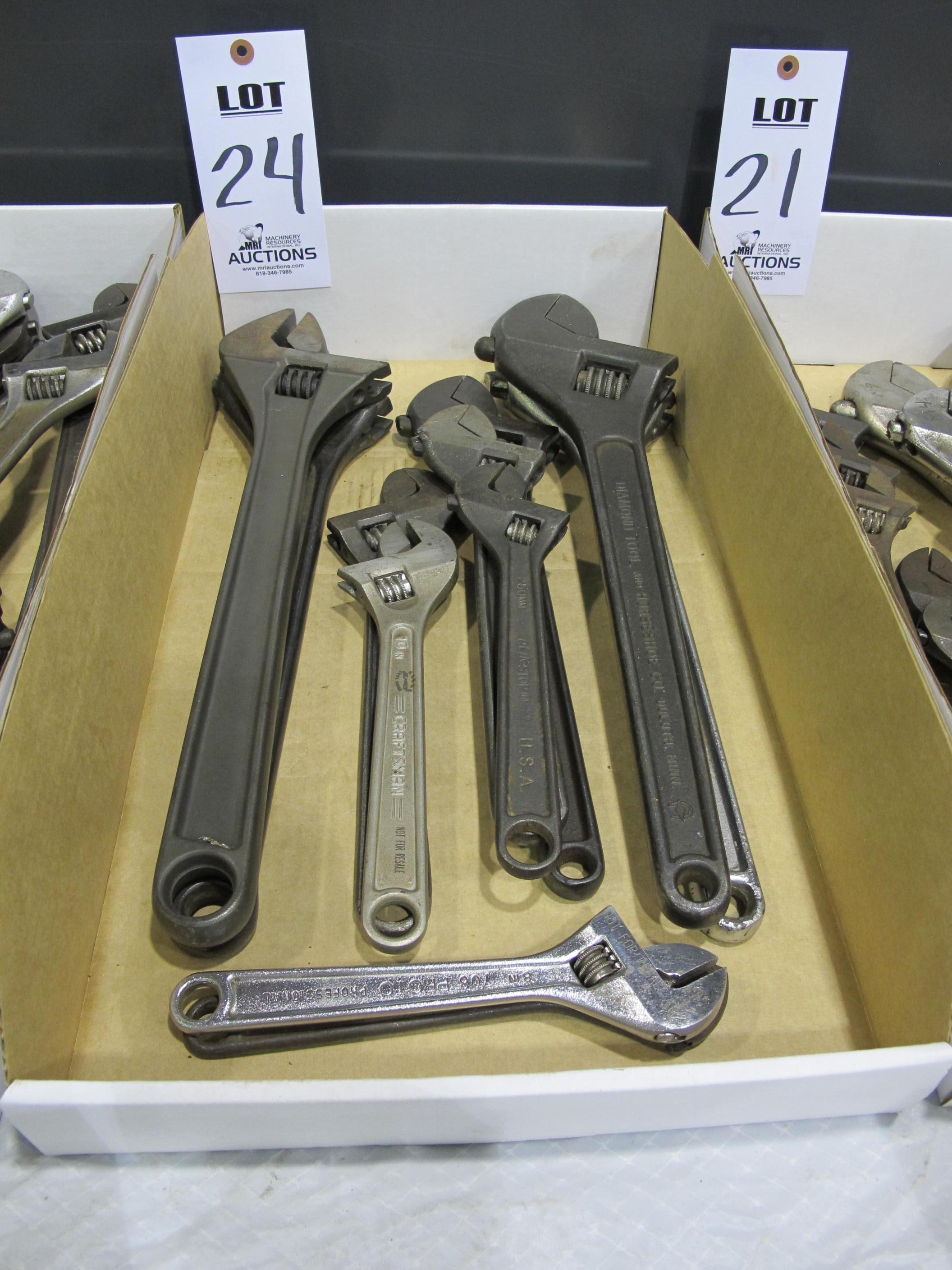 LOT ASST'D ADJUSTABLE WRENCHES (T-10) LOADING & HANDLING FEE $10-24