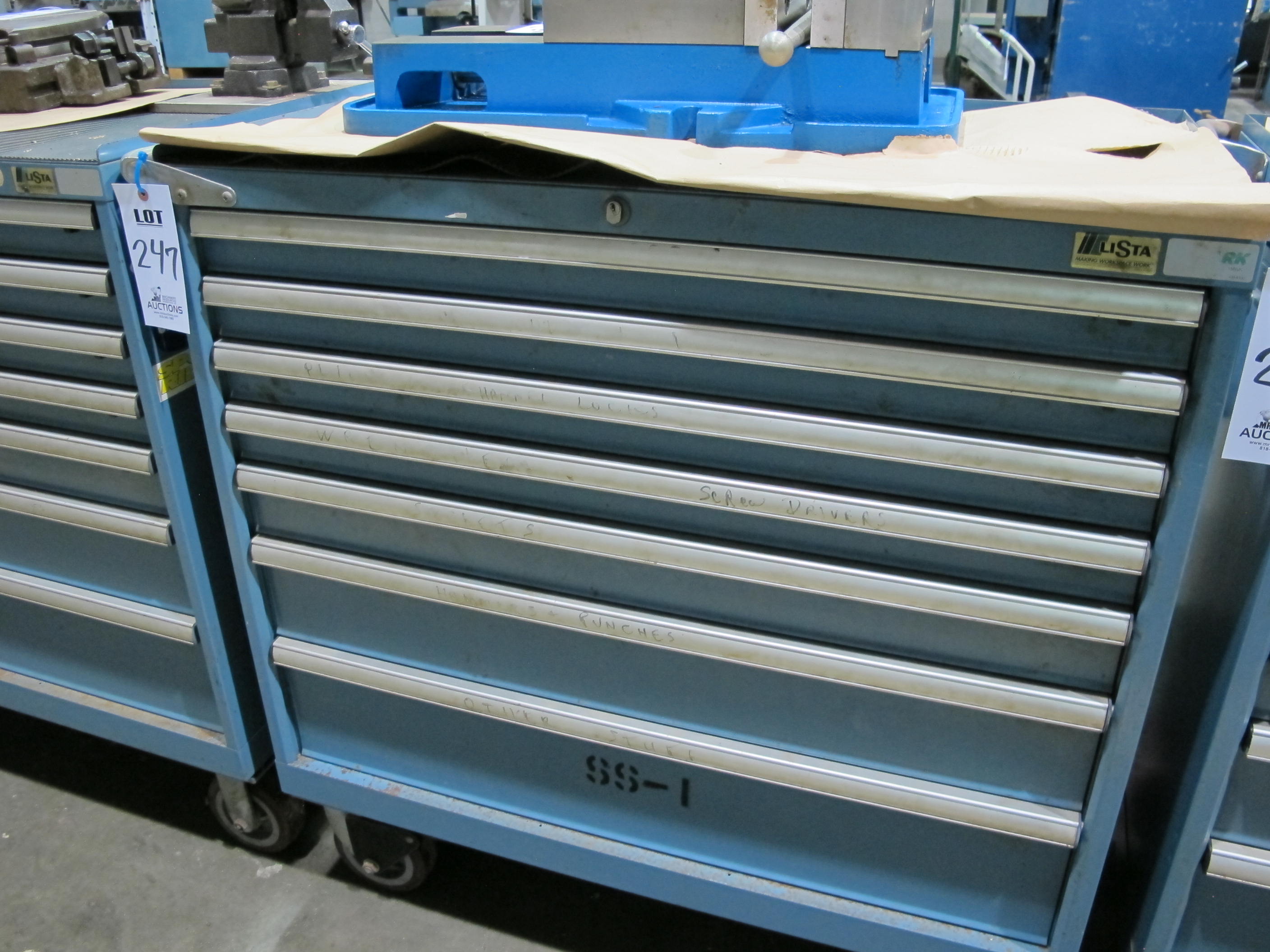 LISTA 7-DRAWER TOOL CABINET W/ CONTENTS (T-10) LOADING & HANDLING FEE $50-247