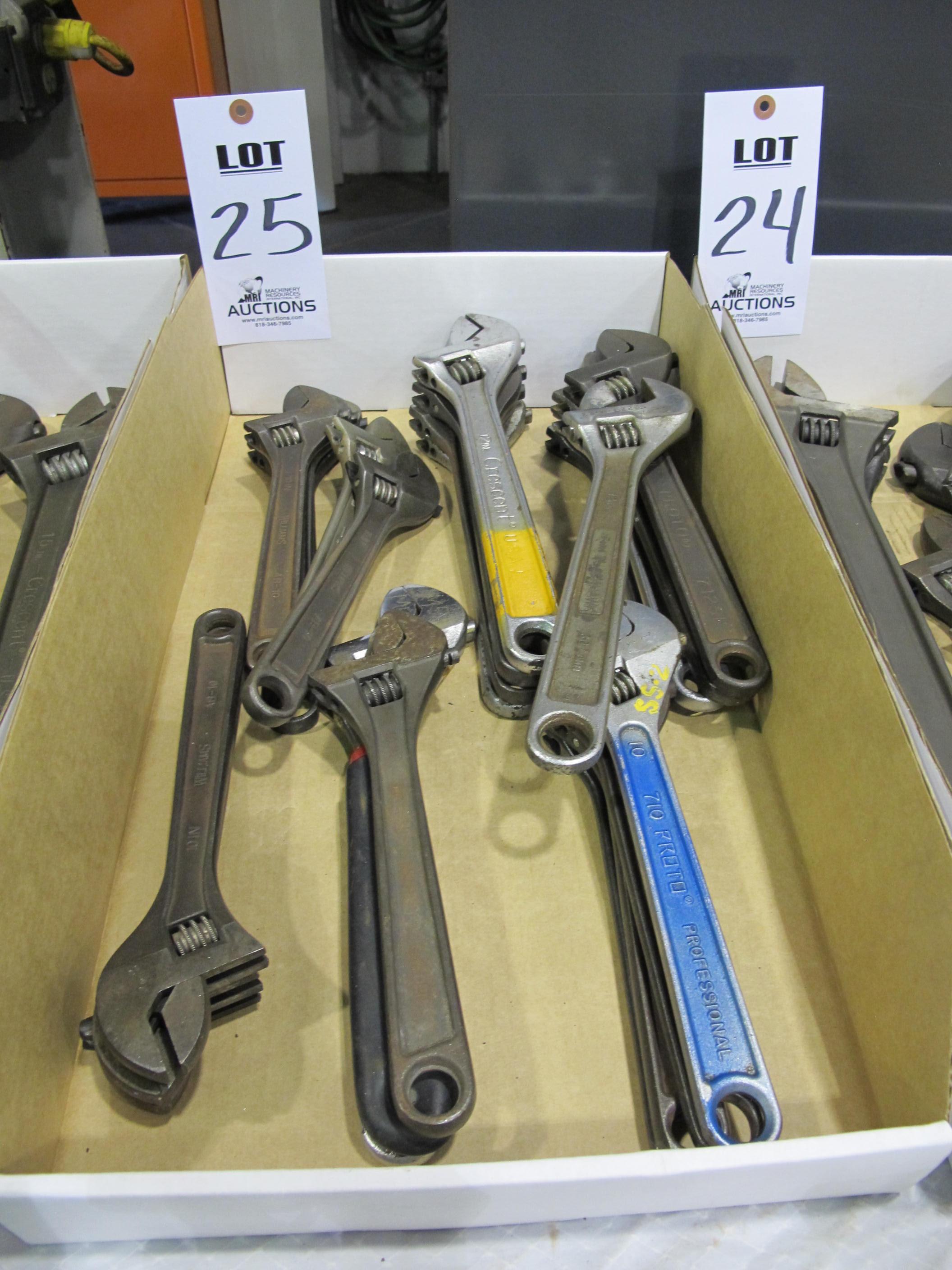 LOT ASST'D ADJUSTABLE WRENCHES (T-10) LOADING & HANDLING FEE $10-25
