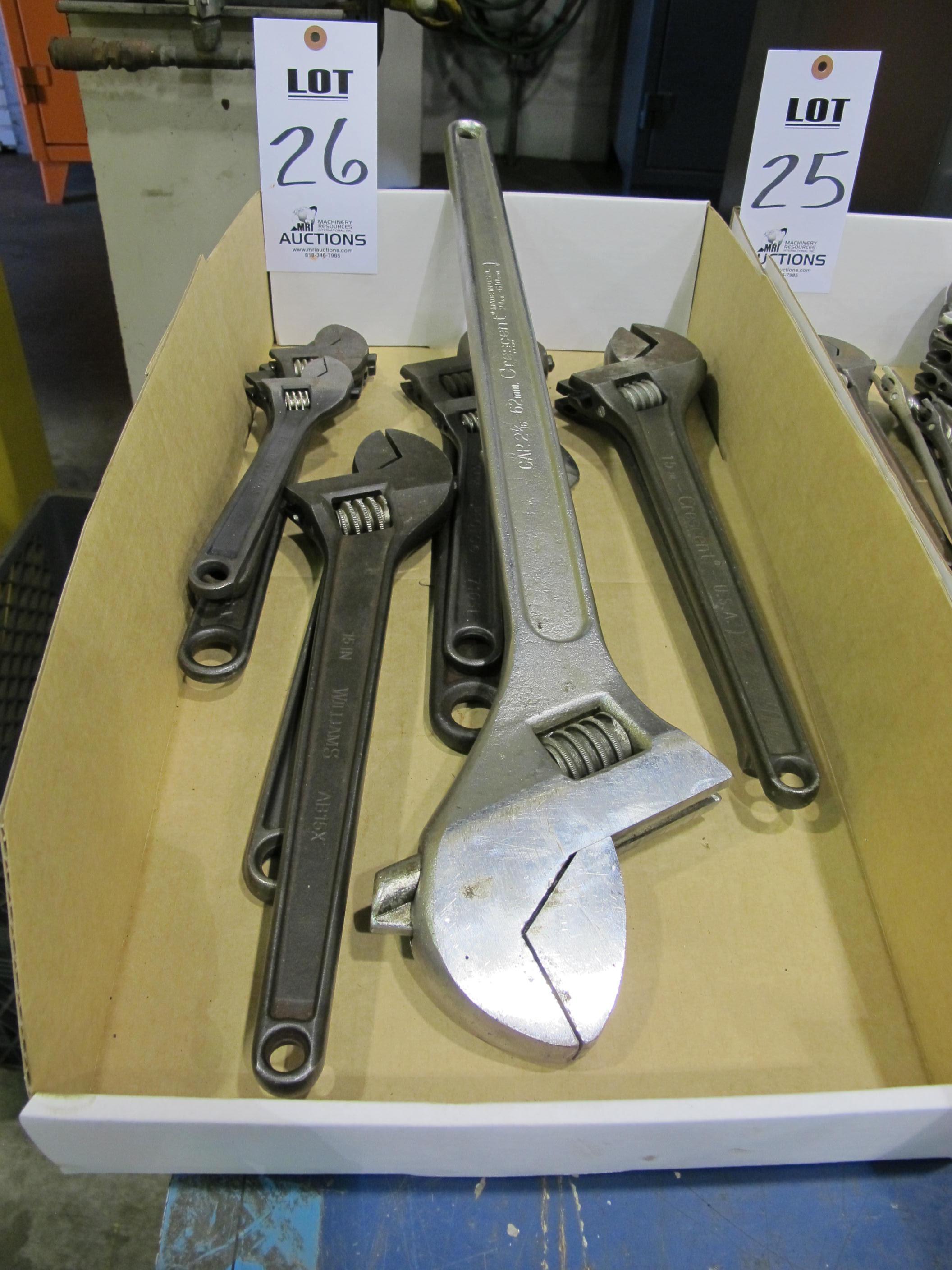 LOT ASST'D ADJUSTABLE WRENCHES (T-10) LOADING & HANDLING FEE $10-26