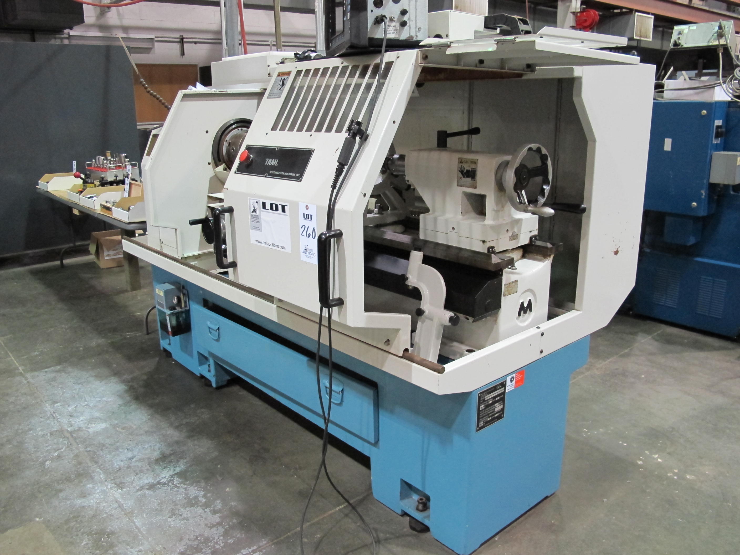 TRAK TRL 1840 SX CNC FLAT BED LATHE, PROTO TRAK SLX CNC CONTROL, 18.5" X 40" CC, 9" SWING OVER CROSS SLIDE, 2500 RPM GEARED HEADSTOCK, 2.36" SPINDLE BORE, 3- JAW CHUCK, TAILSTOCK, S/N 1073CQ15857 (T-10) LOADING & HANDLING FEE $500-260