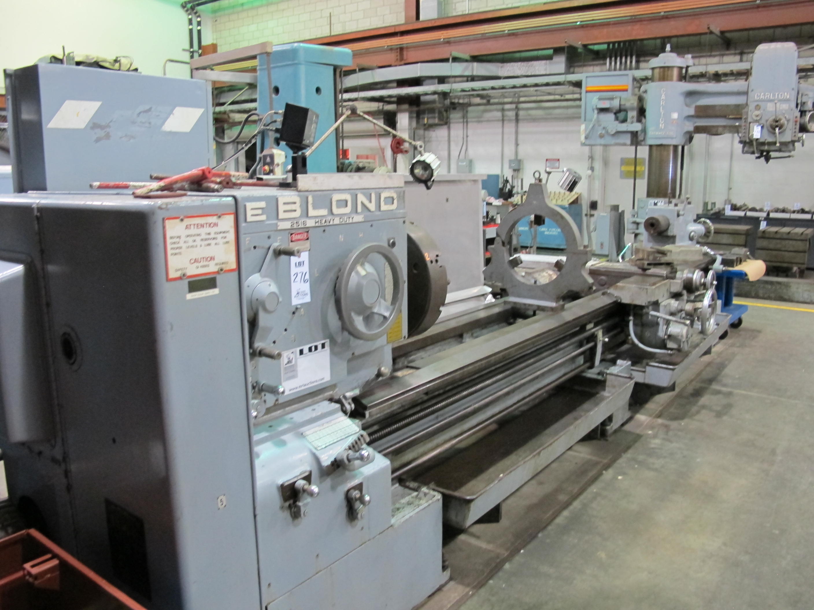 LEBLOND 2516 HEAVY DUTY ENGINE LATHE, 28" X 150" CC, 11.75" SWING OVER CROSS SLIDE, 10" 4 JAW CHUCK, 4" HOLE THRU, 22.4-1120 RPM, TAPER ATTACHMENT, (2) STEADY REST, THREADING, COOLANT SYSTEM, SONY DRO, S/N 3NFI1288 (T-10) LOADING & HANDLING FEE $550-276
