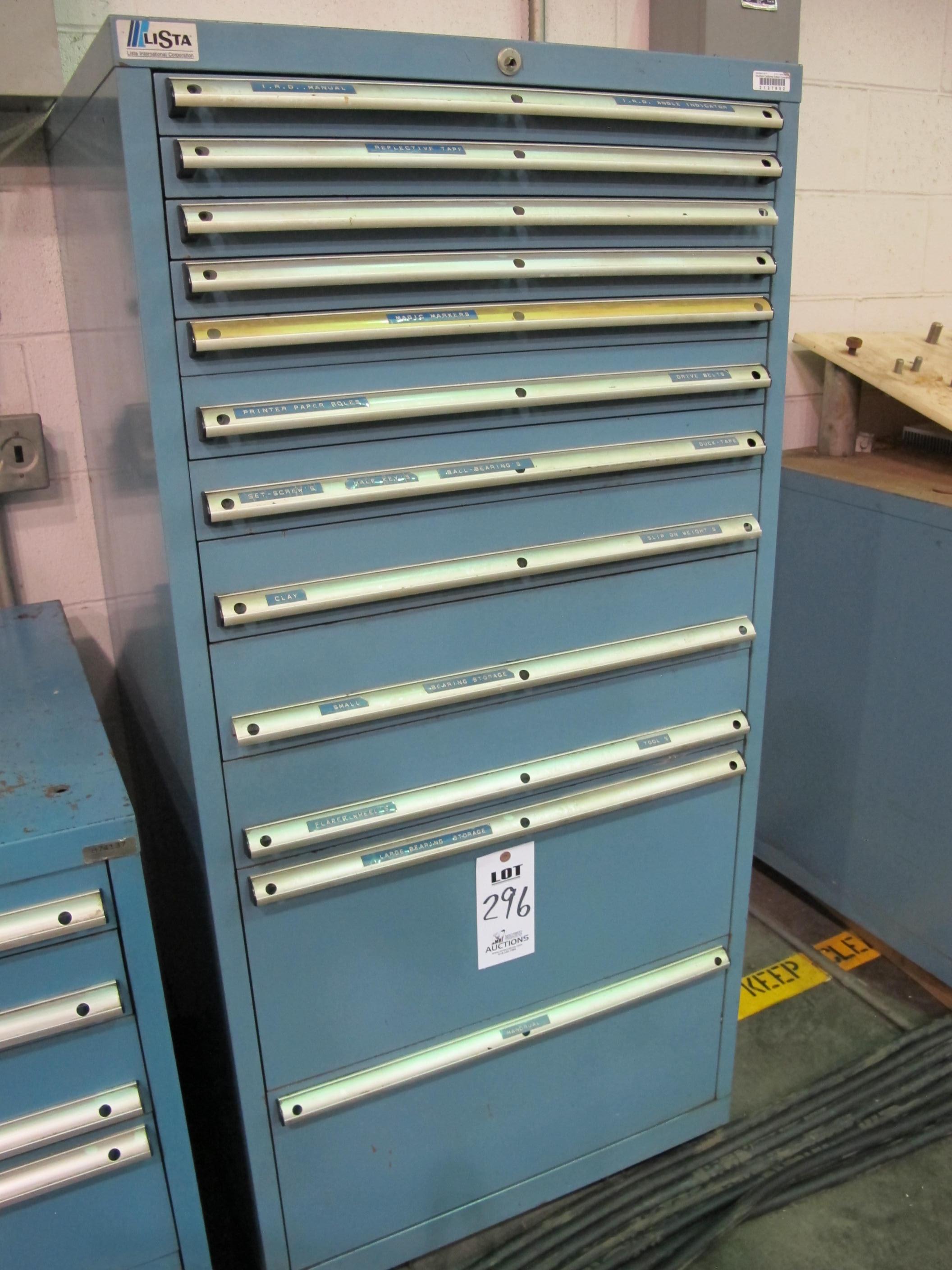 LISTA 12-DRAWER TOOL CABINET W/ CONTENTS (T-10) LOADING & HANDLING FEE $50-296