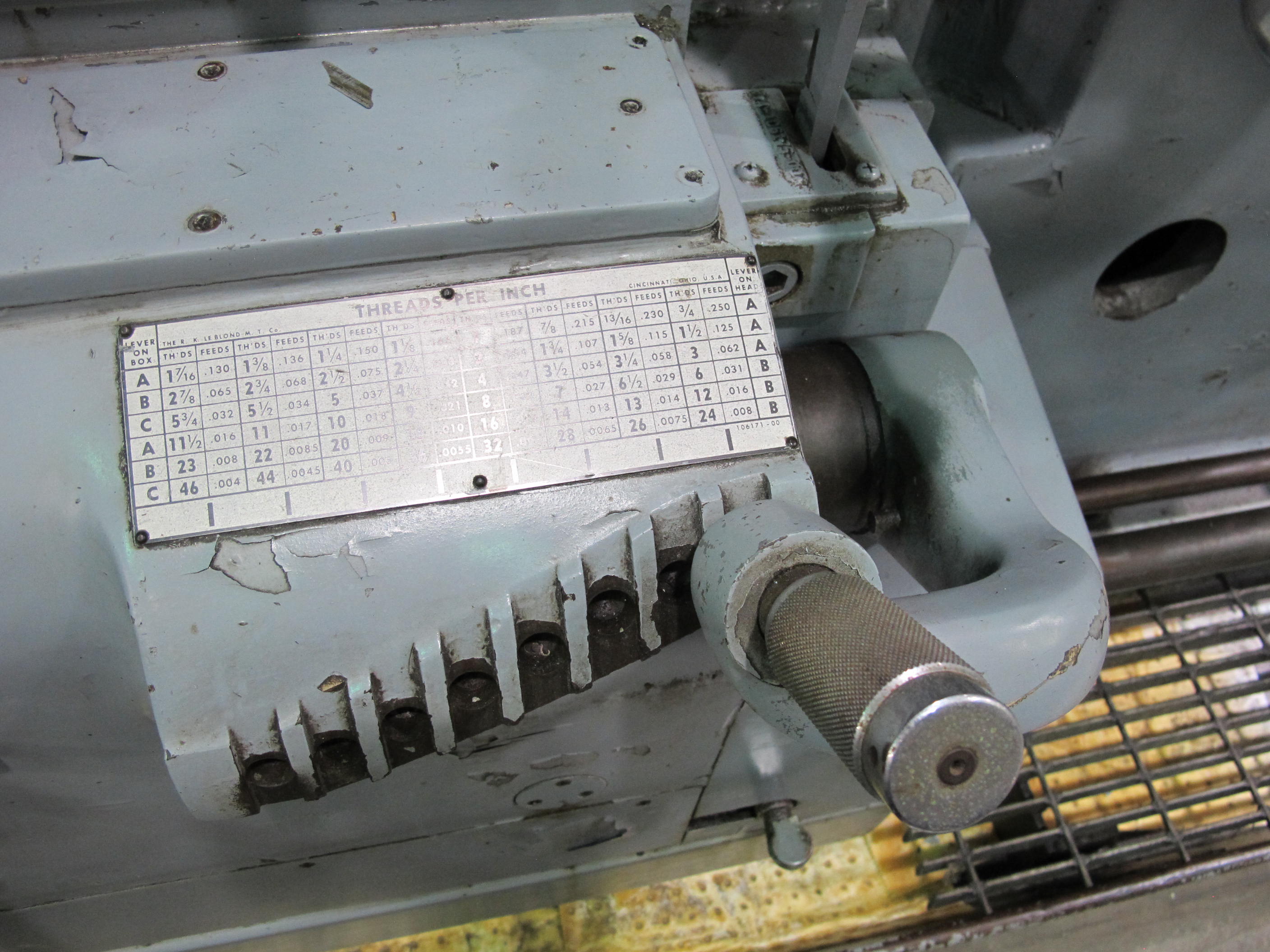 LEBLOND LARGE HEAVY DUTY SLIDING BED LATHE, SERIES NK 4025, 40" X 444", 25" SWING OVER CROSS SLIDE, 57" 4-JAW CHUCK, 5-600 RPM SPINDLE SPEED, TAILSTOCK, TAPER ATTACHMENT, TOOL POST HOLDER, (2) 14" STEADY RESTS, HARDENED & GROUND WAYS, THREAD DIAL, 75 HP, COOLANT, S/N 3NK942-R2877 (T-10) LOADING & HANDLING FEE $3,500-299